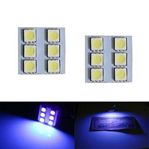 2 Pack UV Purple 6 SMD LED Panel Lights for Car Interior - Dome, Map, Cargo Area Lighting | Perfect for Night Driving, Interior Customization & Vehicle Aesthetics