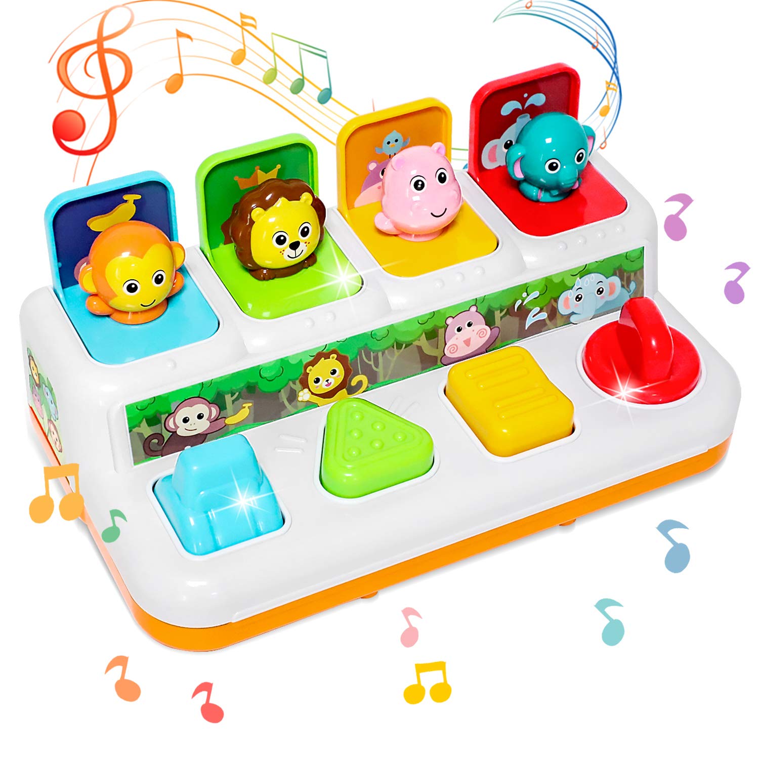 Best Montessori Musical Pop-Up Toys for Babies 6-18 Months | Interactive Cause & Effect Learning Toys for Toddlers 1-3 Years | Perfect Gift for Boys & Girls | Animal-Themed Early Education Toy for Home, Daycare & Travel Play