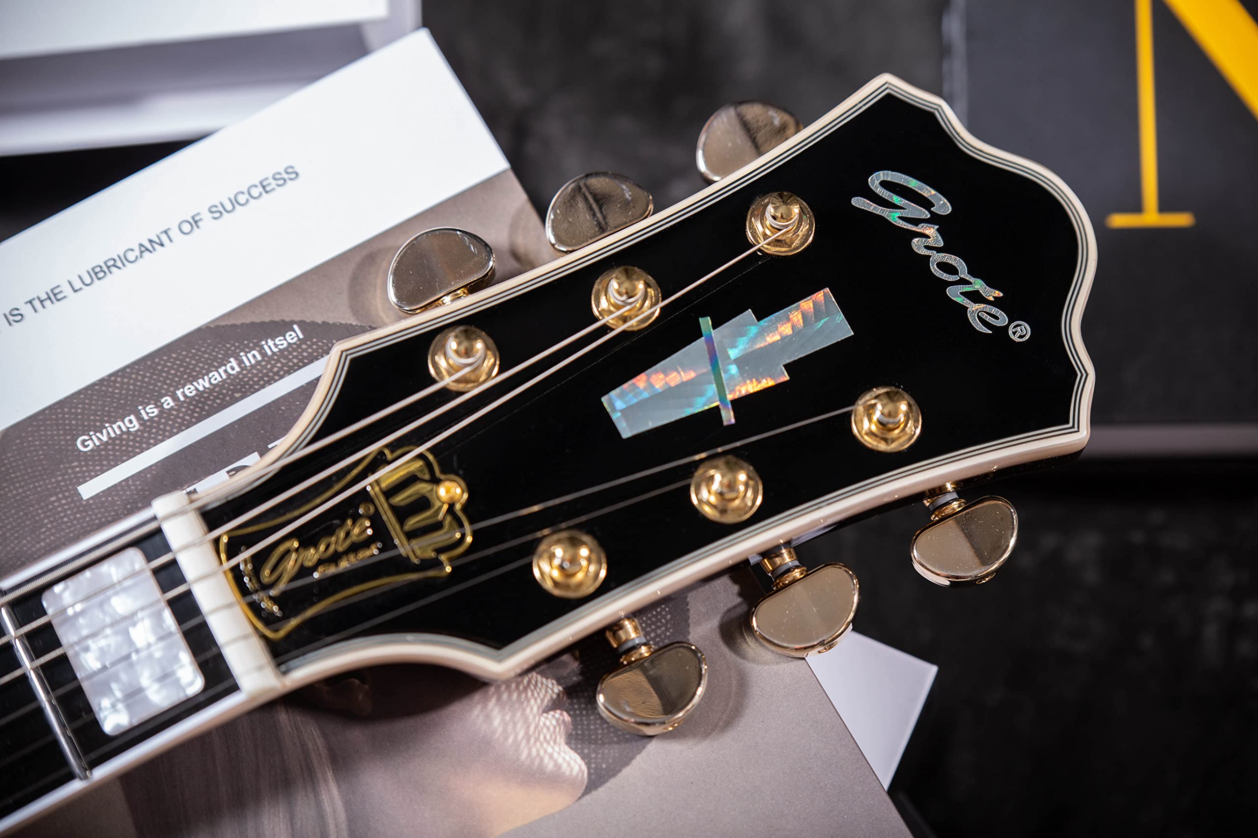 Grote LPF-001 Semi-Hollow Body Electric Guitar with Coil Splitting - Vintage Sunburst Finish & Gigbag Included | Perfect for Jazz, Blues & Rock Performances
