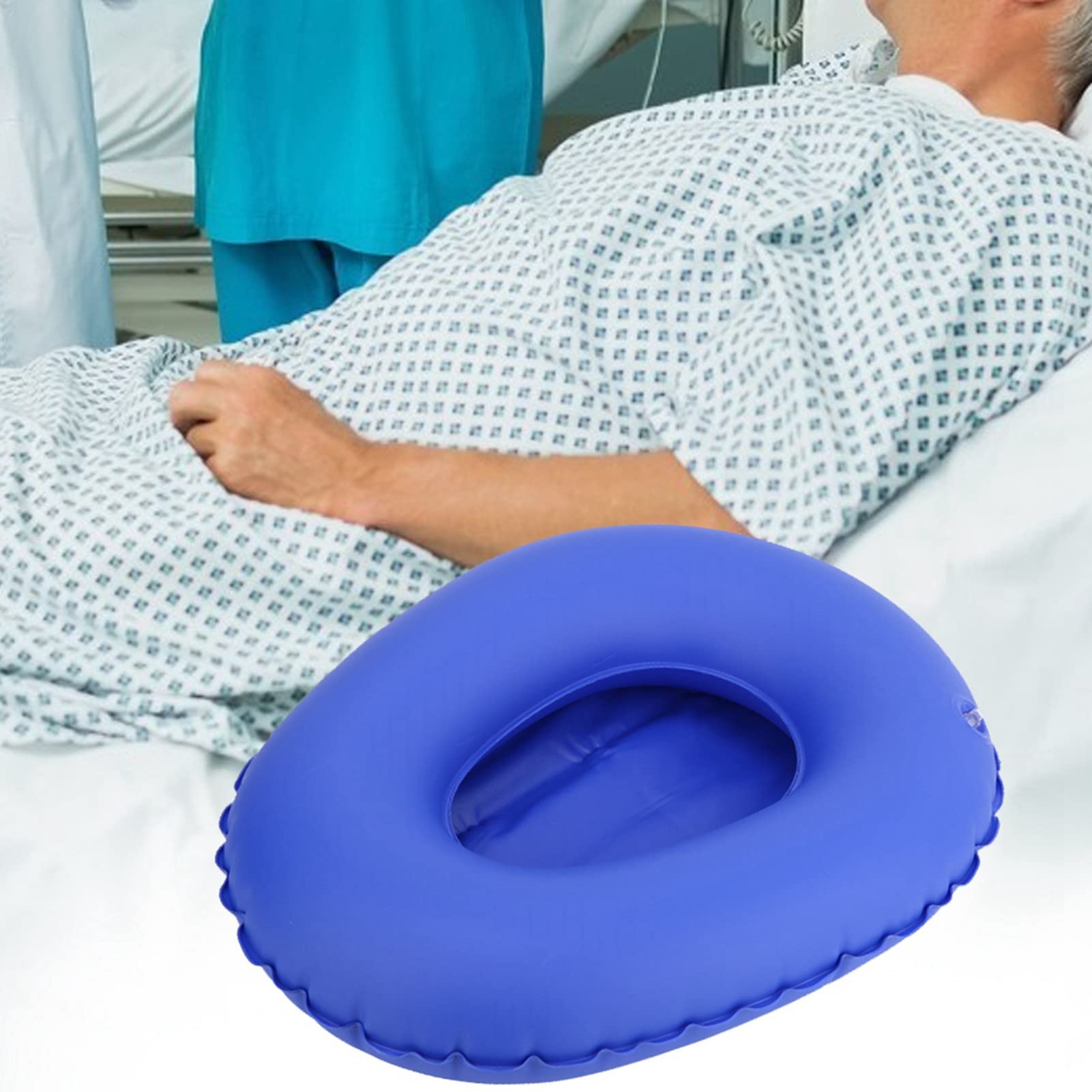 Inflatable Washable Portable Bed Pan with Air Pump - Anti Bedsore Toilet Urinal for Elderly & Bedridden Patients - Ideal for Home Care, Hospitals & Travel Use
