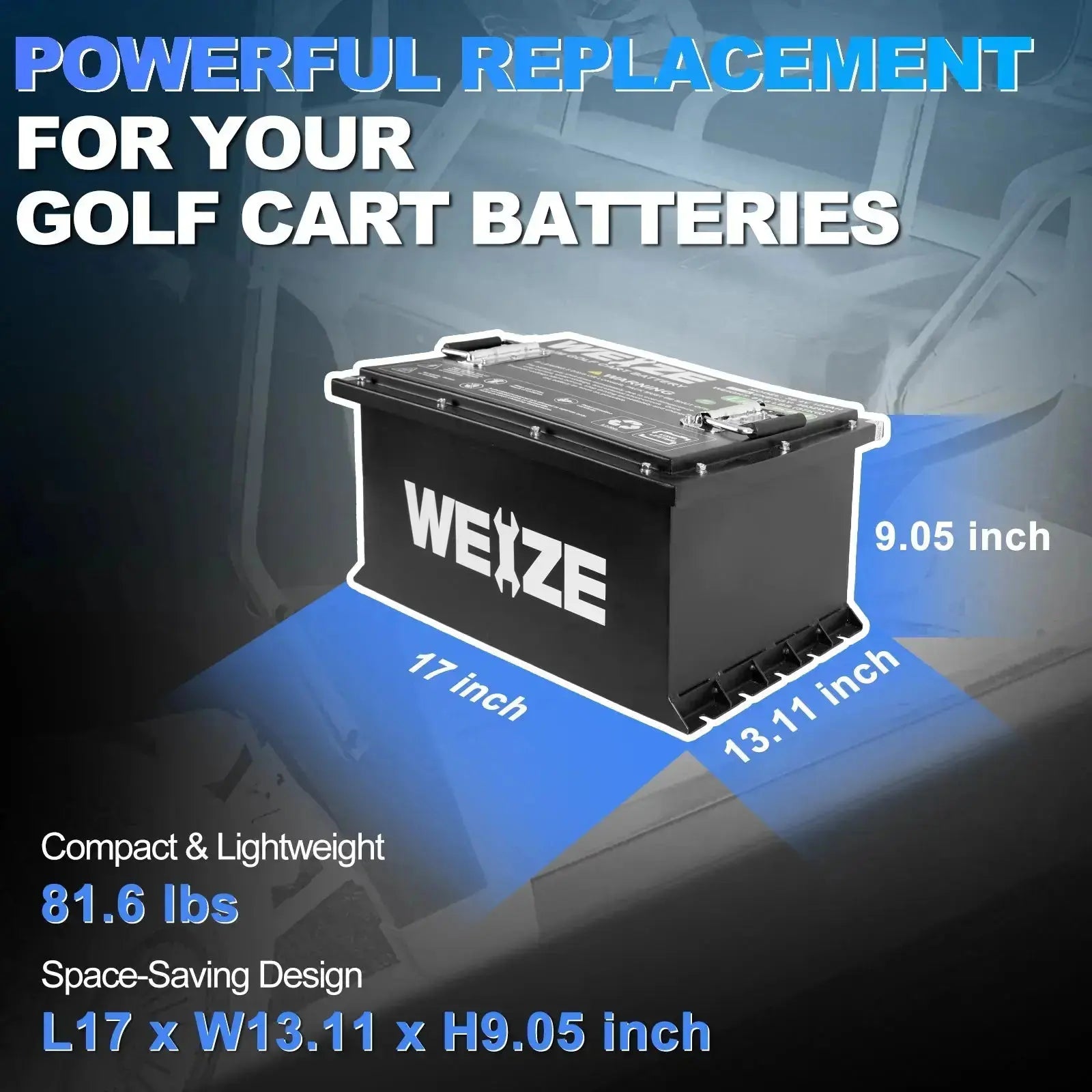 36V 105Ah LiFePO4 Golf Cart Battery with Bluetooth - 4032Wh Lithium Battery Kit for Electric Golf Carts & Mobility Scooters | Long-Lasting Power Solution