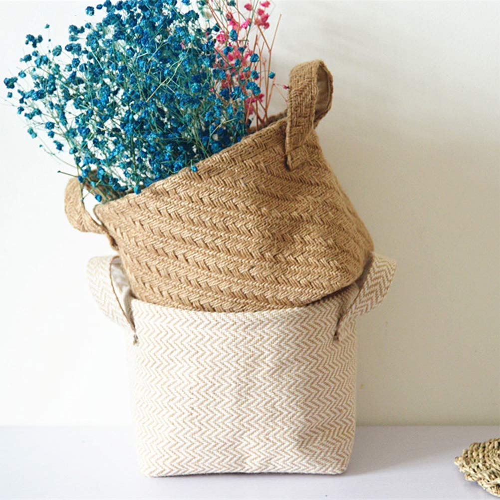 Collapsible Woven Storage Bins - Handwoven Cotton Basket for Toys & Home Organization