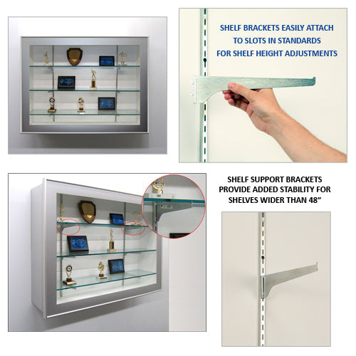 45x69 Inch Large Shadow Box Display Case with Glass Shelves - Metal Framed Super Wide Face (12 Inch Deep) - Perfect for Collectibles, Memorabilia, and Retail Displays