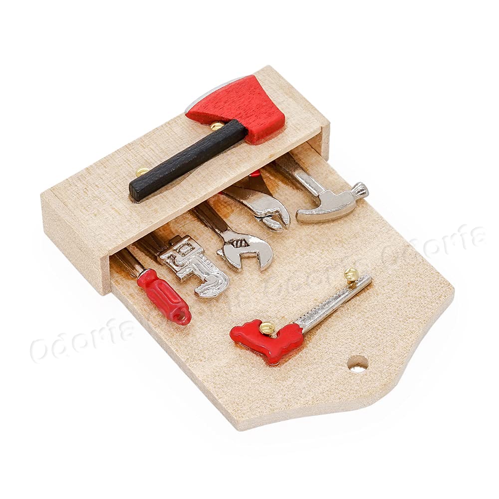 1/12 Scale Miniature Wall Toolbox - Realistic Dollhouse Accessories for DIY Crafts, Model Scenes & Home Decor