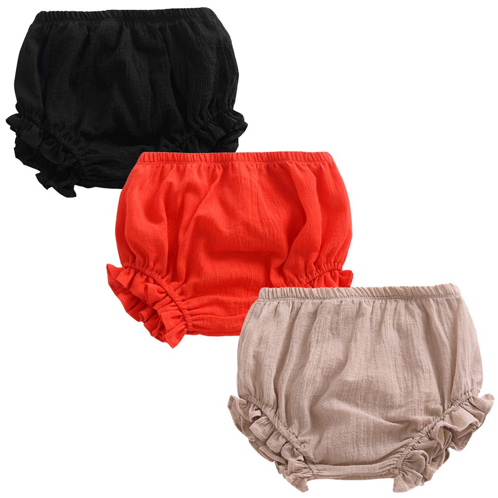 3PC Baby Shorts Set - Cotton Linen Bloomers for Girls & Boys | Playtime & Summer Outfits