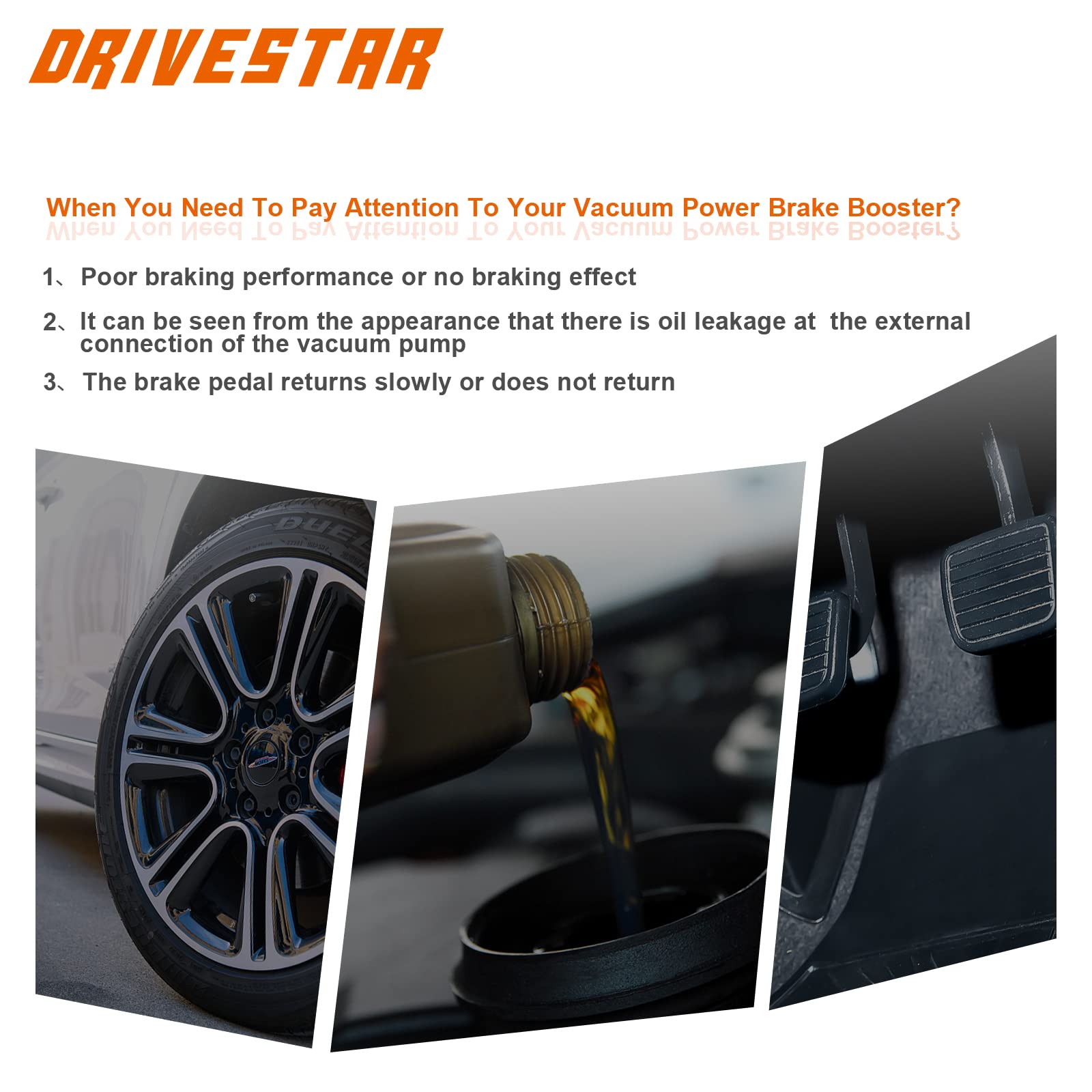 DRIVESTAR 54-73703 Vacuum Power Brake Booster Replacement for 1977-1979 Ford F-100 F-150 F-250 & 1978 Ford Bronco - Compatible with D7TZ2005A D7TZ2005H - No Master Cylinder Included - Perfect for Truck Brake System Repair & Restoration Projects