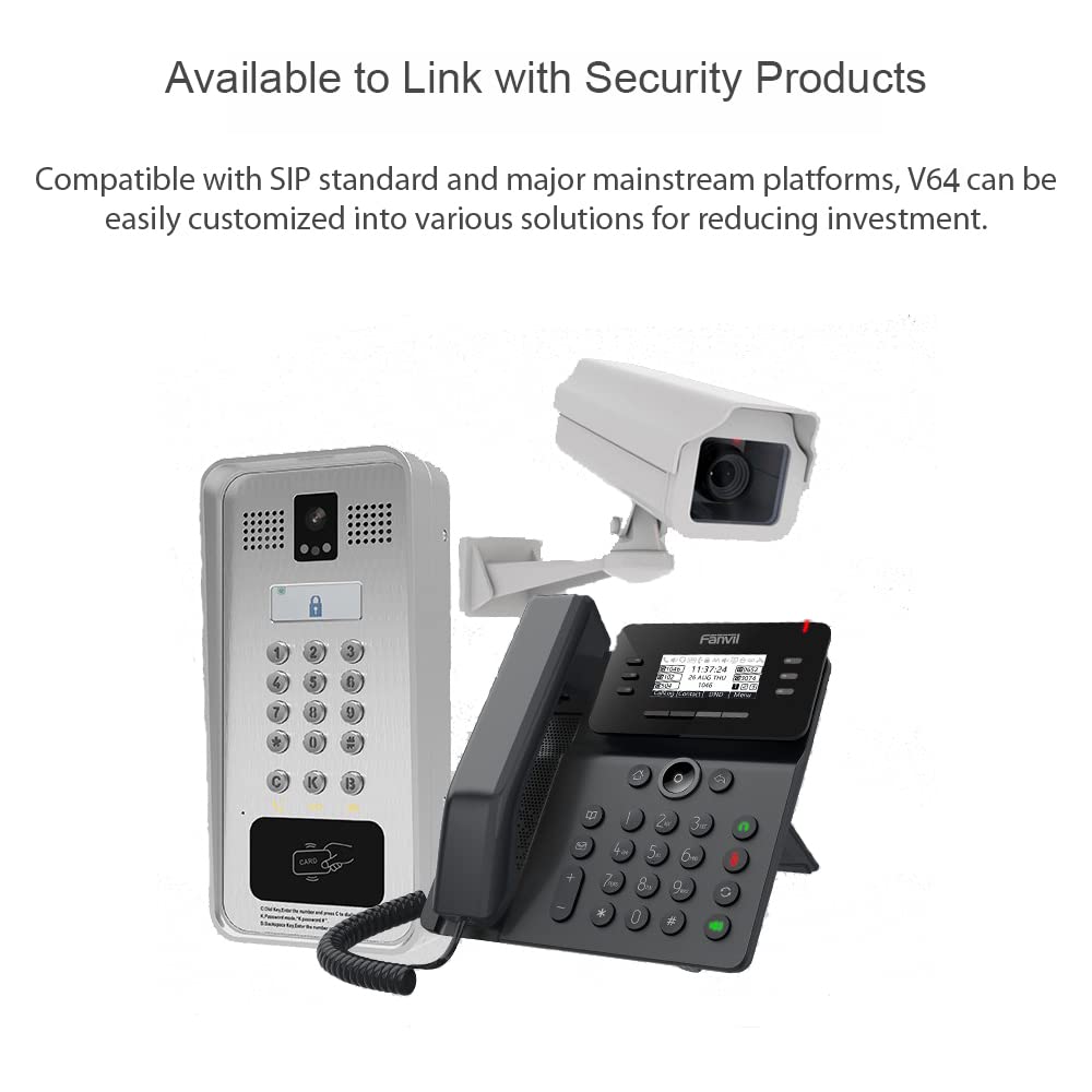 Fanvil V64 Prime Business IP Phone - 12 SIP Lines, HD Voice, PoE Support, Dual Gigabit Ports for Office & Call Center Communication