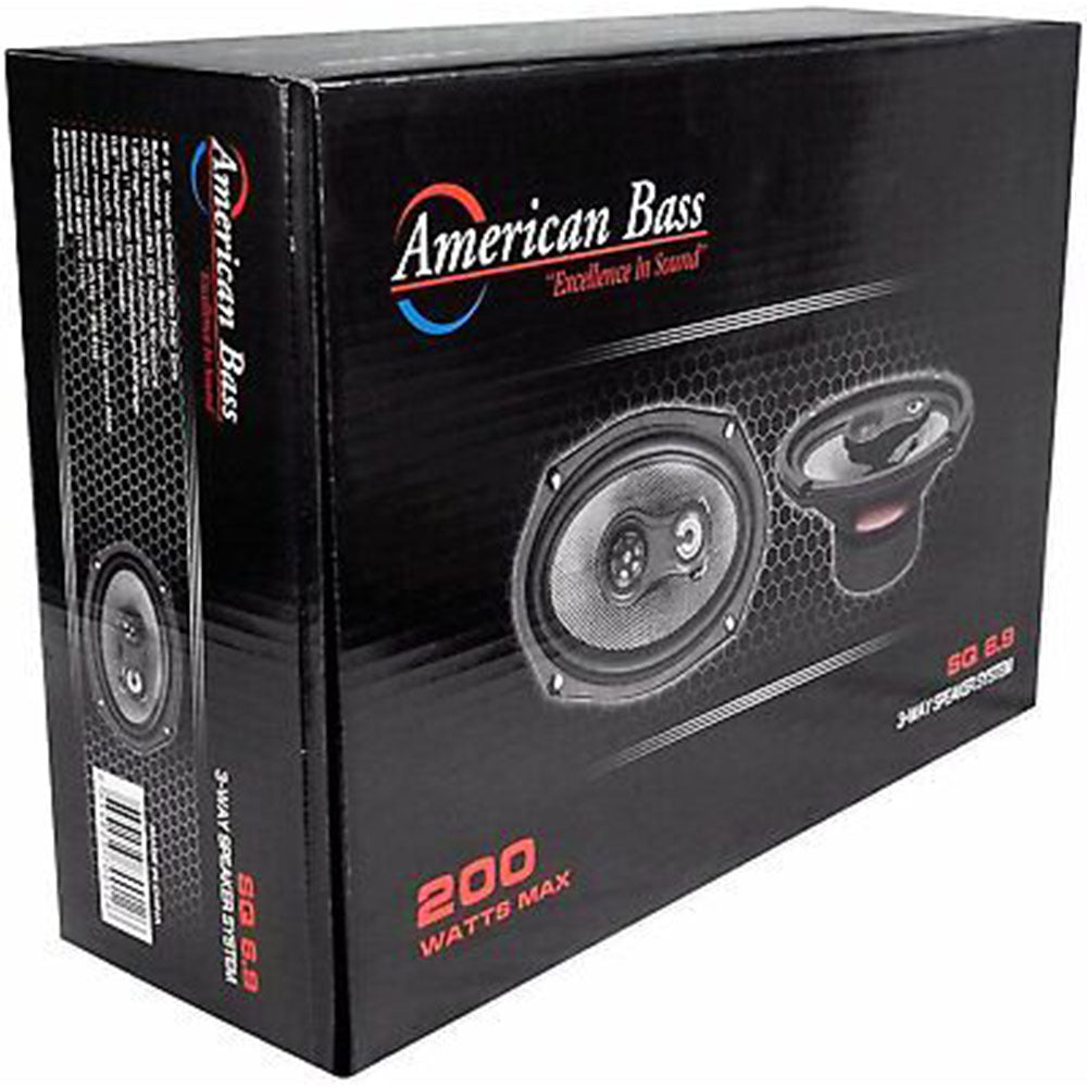 American Bass SQ6.9 320W Max 6x9 Inch 3-Way Coaxial Car Speakers - Premium Sound for Trucks, SUVs & Custom Car Audio Systems