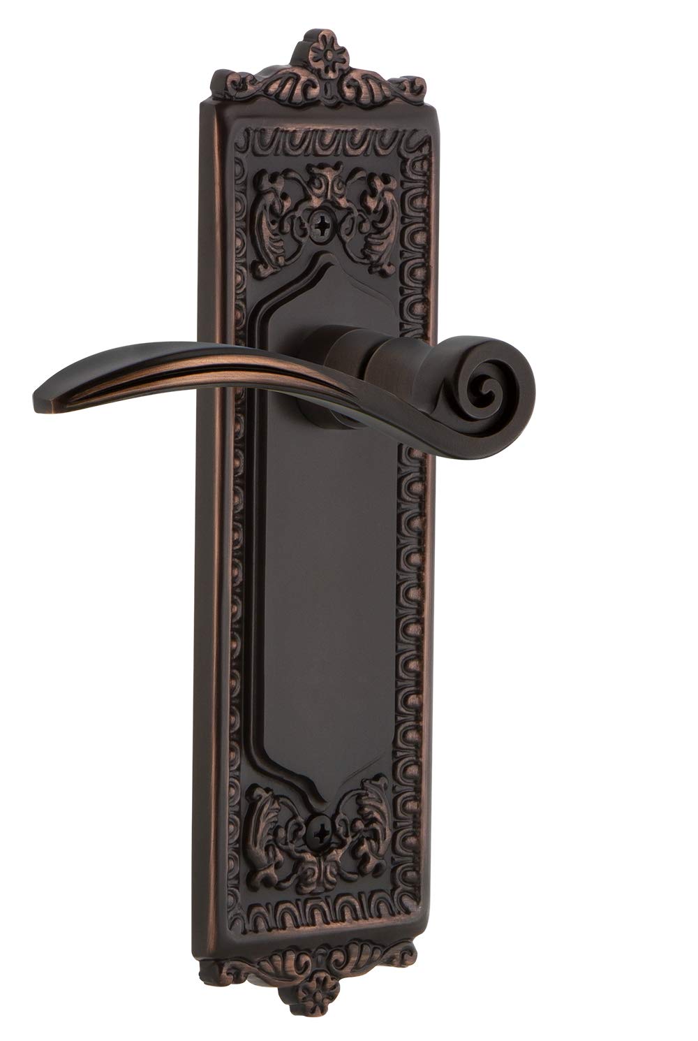 Vintage Egg & Dart Pattern Privacy Door Lever - Timeless Bronze Finish for Classic Home Decor | Perfect for Bedrooms, Bathrooms & Interior Doors