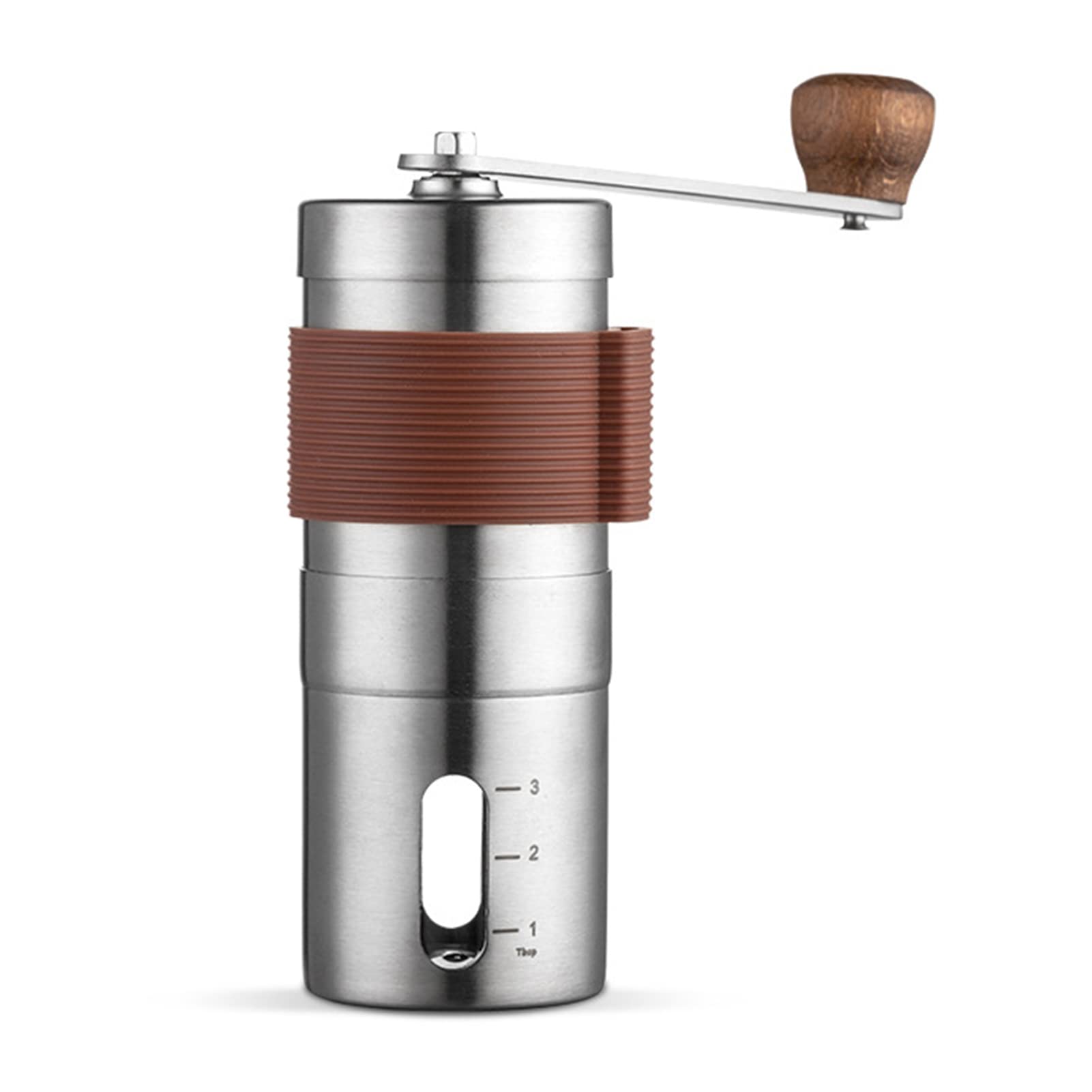 Premium Manual Coffee Grinder – Adjustable Ceramic Burr Mill with Stainless Steel Body & Wooden Handle | Durable, Portable & Easy to Clean | Perfect for Home Brewing, Camping & Travel | Fresh Ground Coffee Anywhere