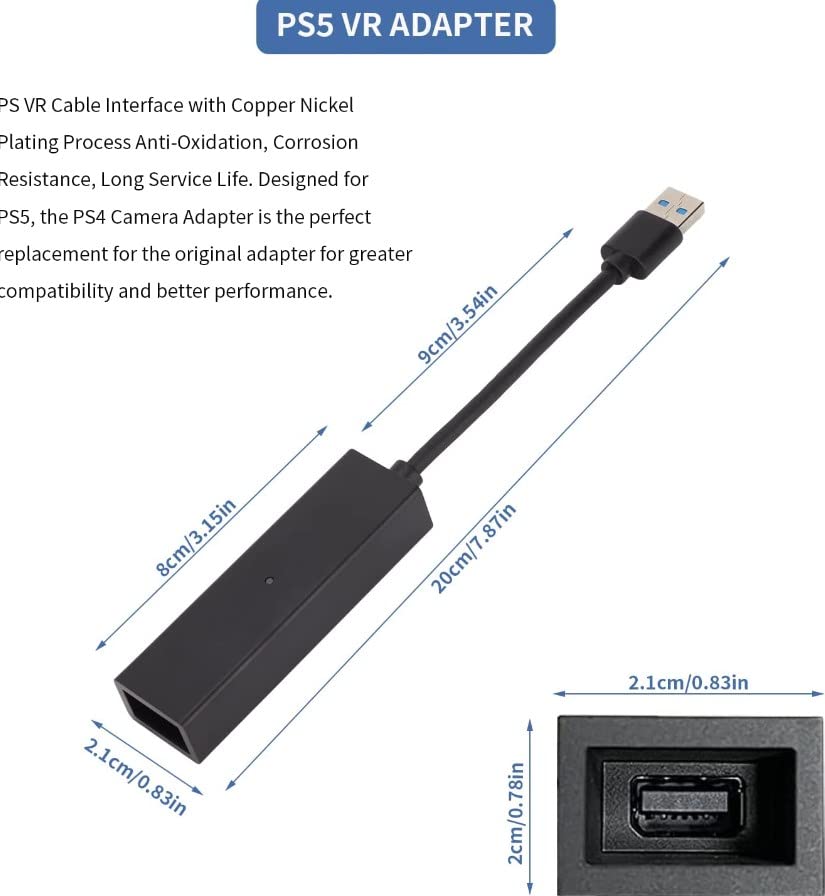 PS4 VR Camera Adapter for Game Console - 4K HD Video Converter Cable for PlayStation 4 | Perfect for VR Gaming, Live Streaming & Virtual Reality Experiences