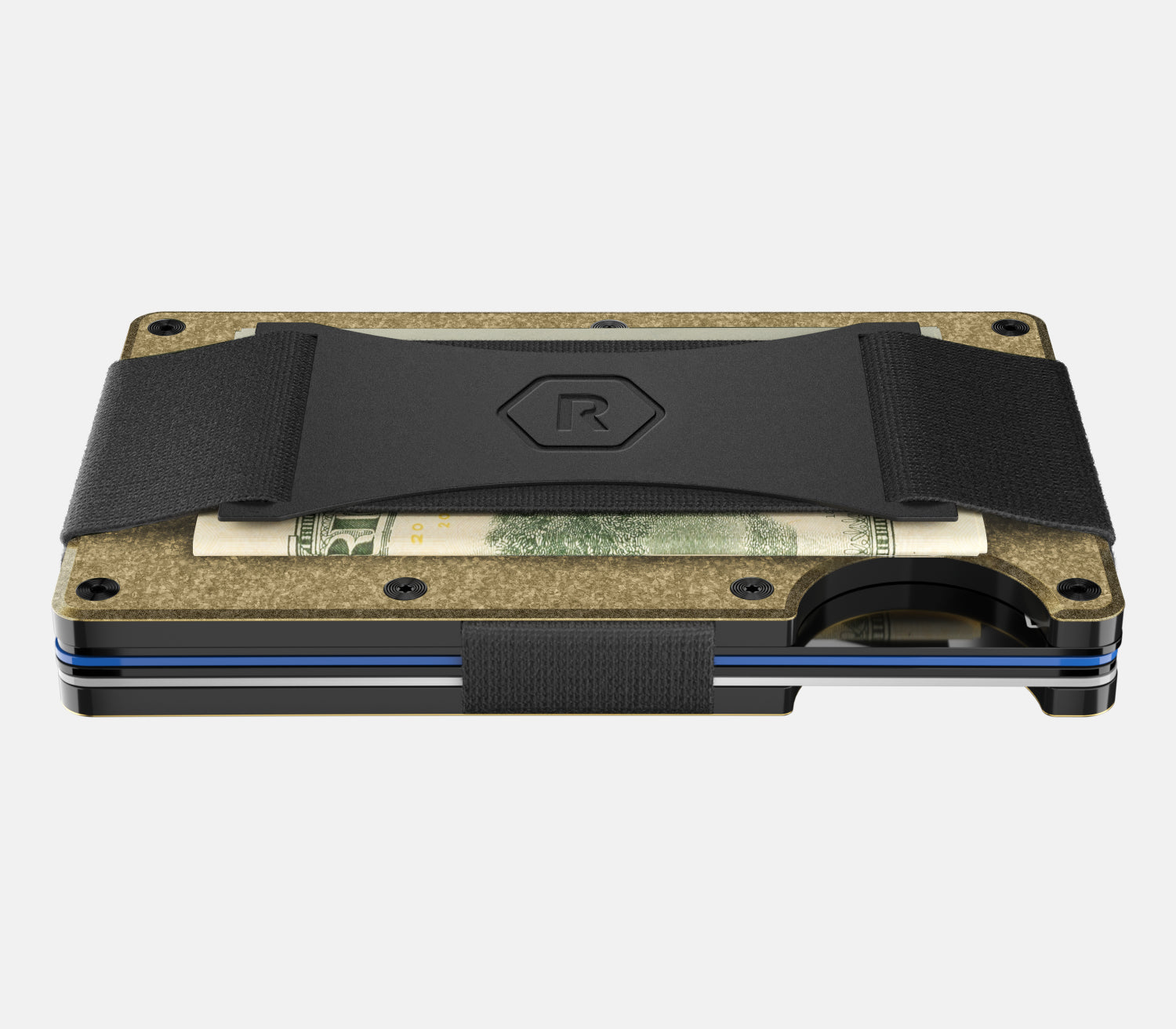 Premium Ridge Wallet - Slim RFID Blocking Brass Metal Wallet for Men | Minimalist Front Pocket Wallet | Perfect for Travel, Everyday Carry & Gifts