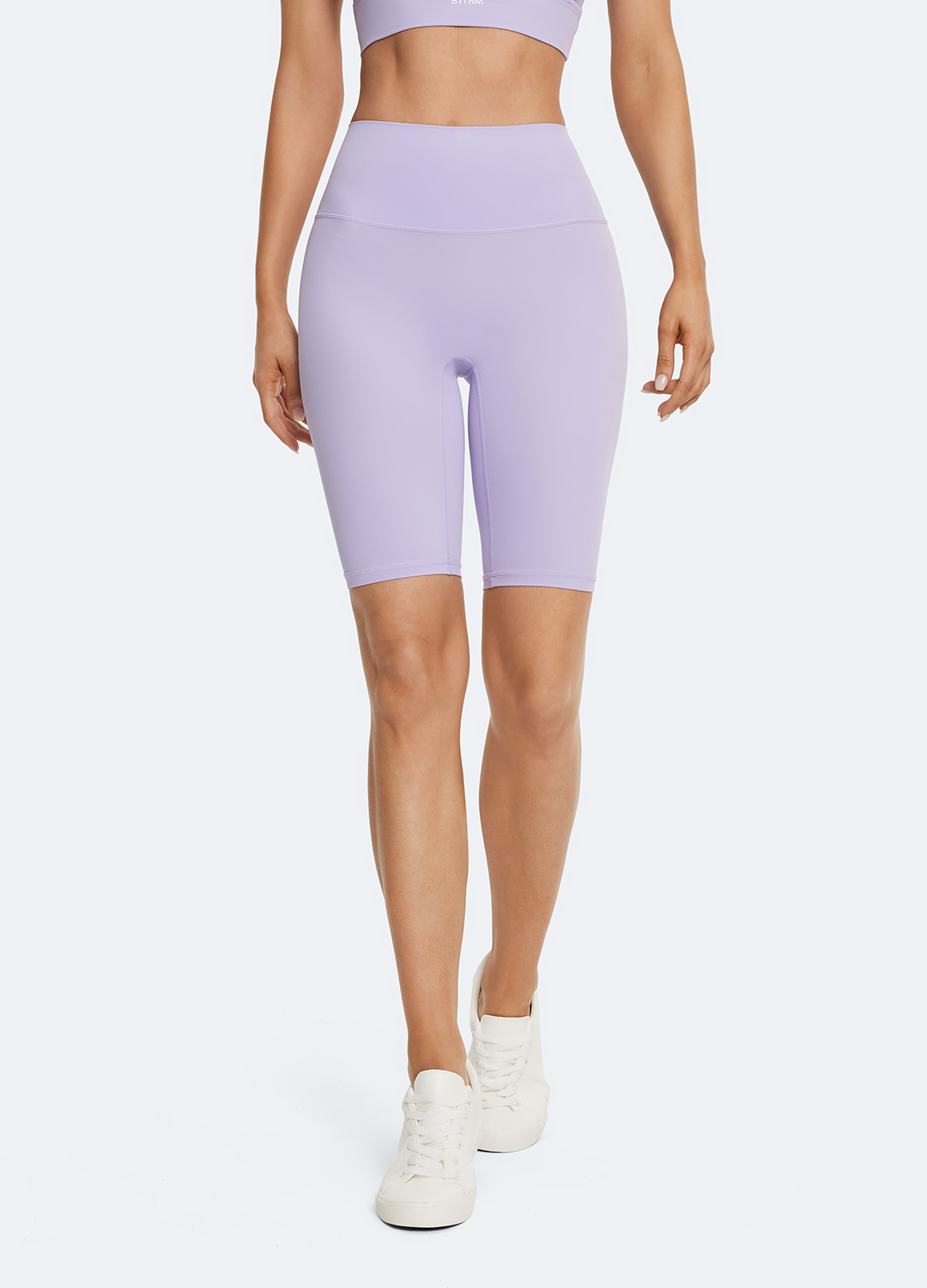 Lavender Bike Shorts for Women - High Waist Comfortable Cycling Shorts with Pockets - Perfect for Yoga, Running, and Outdoor Activities