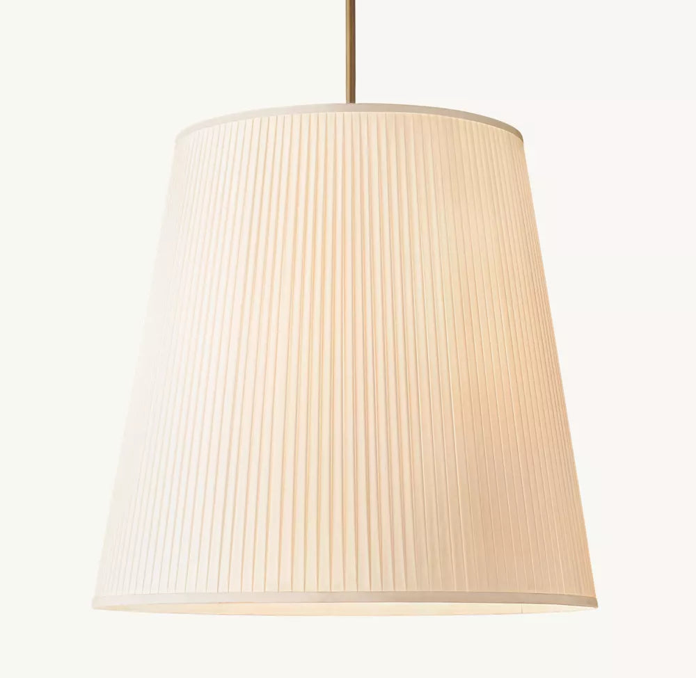 Elegant Reed Pleated Barrel Pendant Light Fixture - Modern Glass Shade for Dining Room, Kitchen Island & Bedroom Lighting