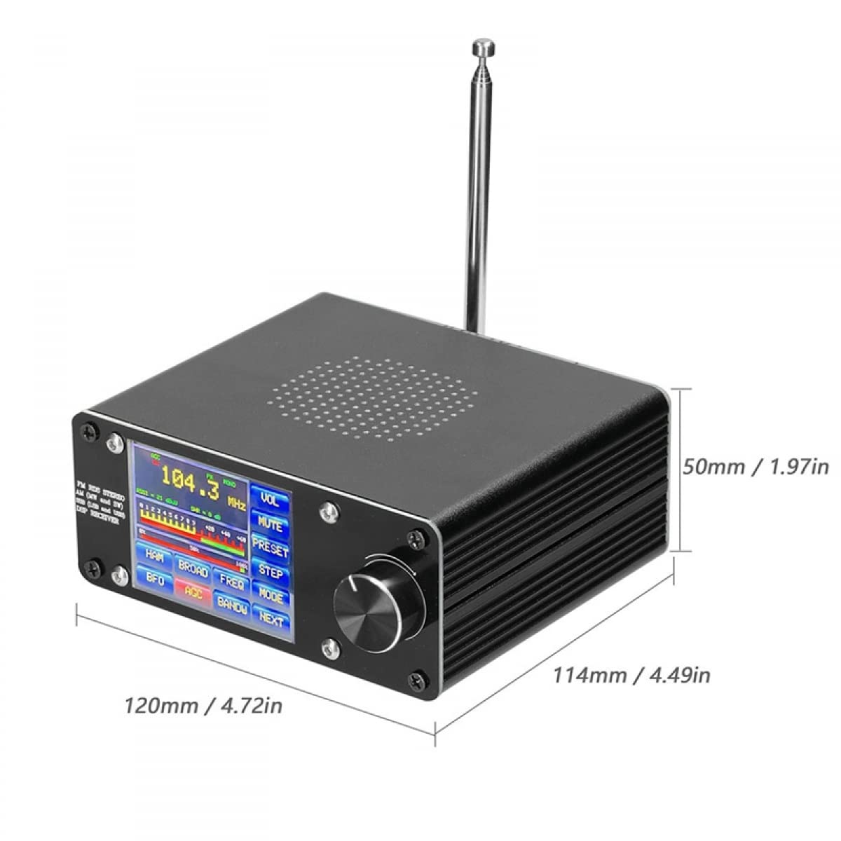 DAZZLEEX ATS-100 Digital Radio Receiver with SI4732/SI4735 Chip - Full Band AM/FM/SW/LW SSB (LSB/USB) for Emergency, Travel & Outdoor Adventures