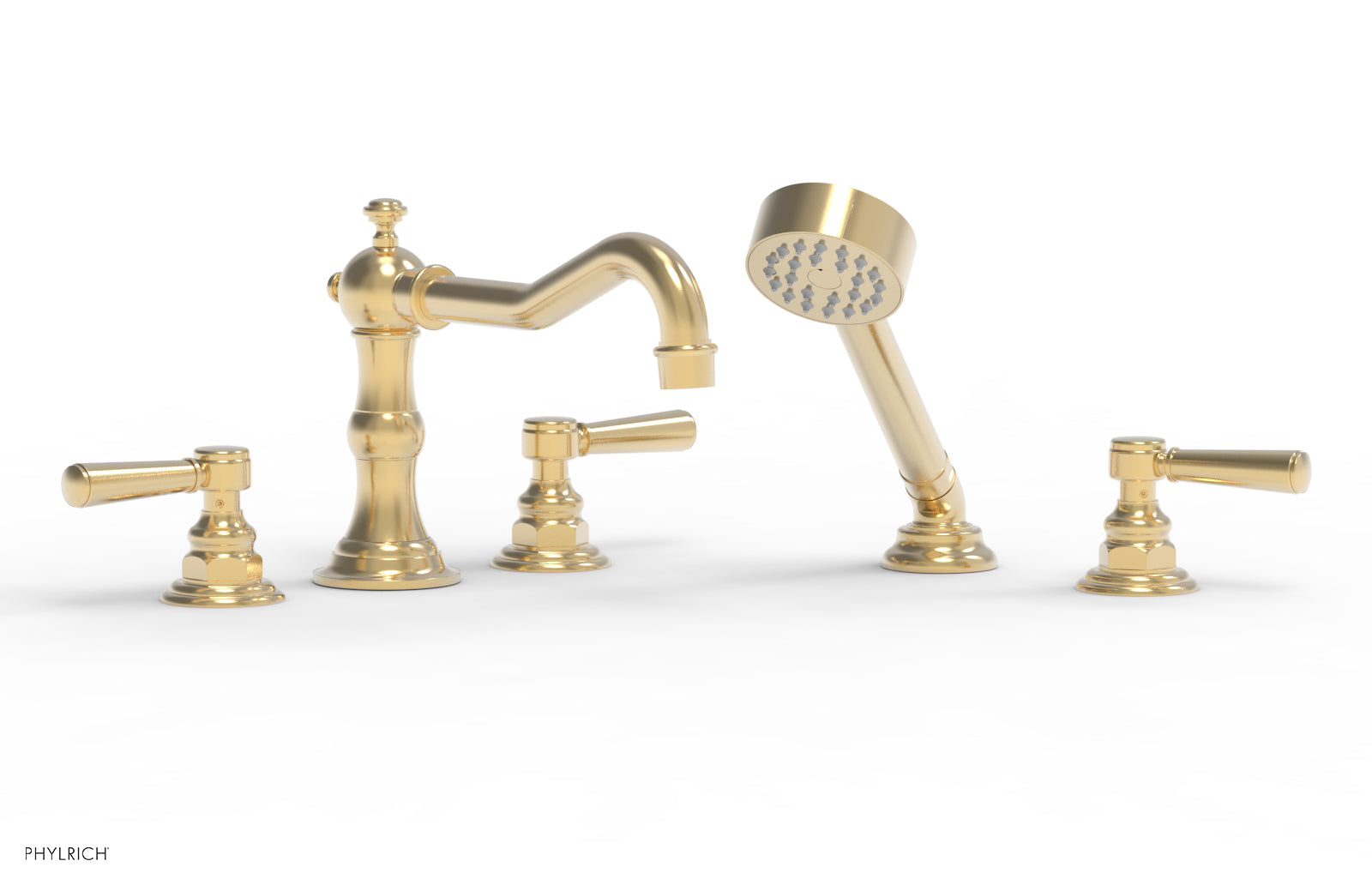 HENRI Deck Mount Tub Set with Hand Shower and Lever Handles - 161 49 | Modern Bathroom Faucet for Bathtub | Perfect for Spa-Like Relaxation and Home Renovation