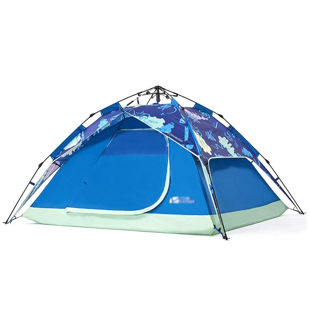 Automatic Instant Pop Up Camping Tent for 3-4 People - Waterproof Family Outdoor Tent with Large Space for Park, Picnic, Beach & Backpacking | Easy Setup Shelter for Camping Trips & Outdoor Adventures (Color: E)
