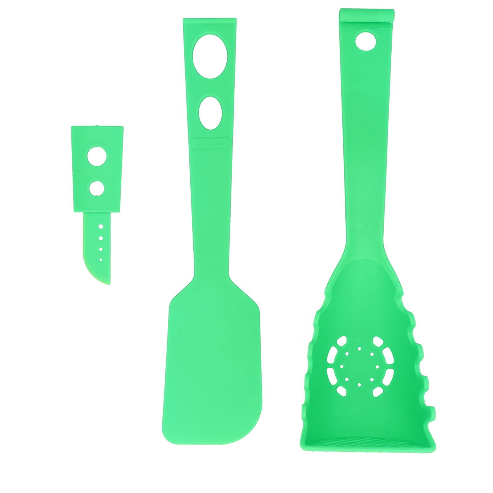 **3-in-1 Nonstick Cookware Set - Silicone Spatula, Colander & Knife - Versatile Kitchen Cooking Utensils for Baking, Frying & Stirring**