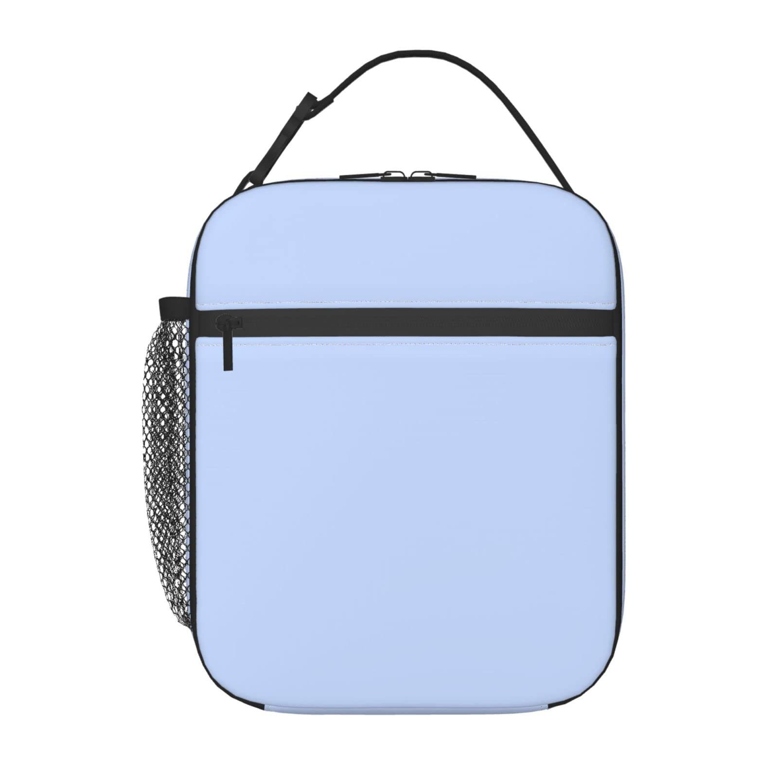 Periwinkle Blue Insulated Lunch Tote Bag - Danish Pastel Decor Soft Cooler for Women, Men & Kids | Goblincore Aesthetic Lunch Box for School, Work, Picnics & Travel