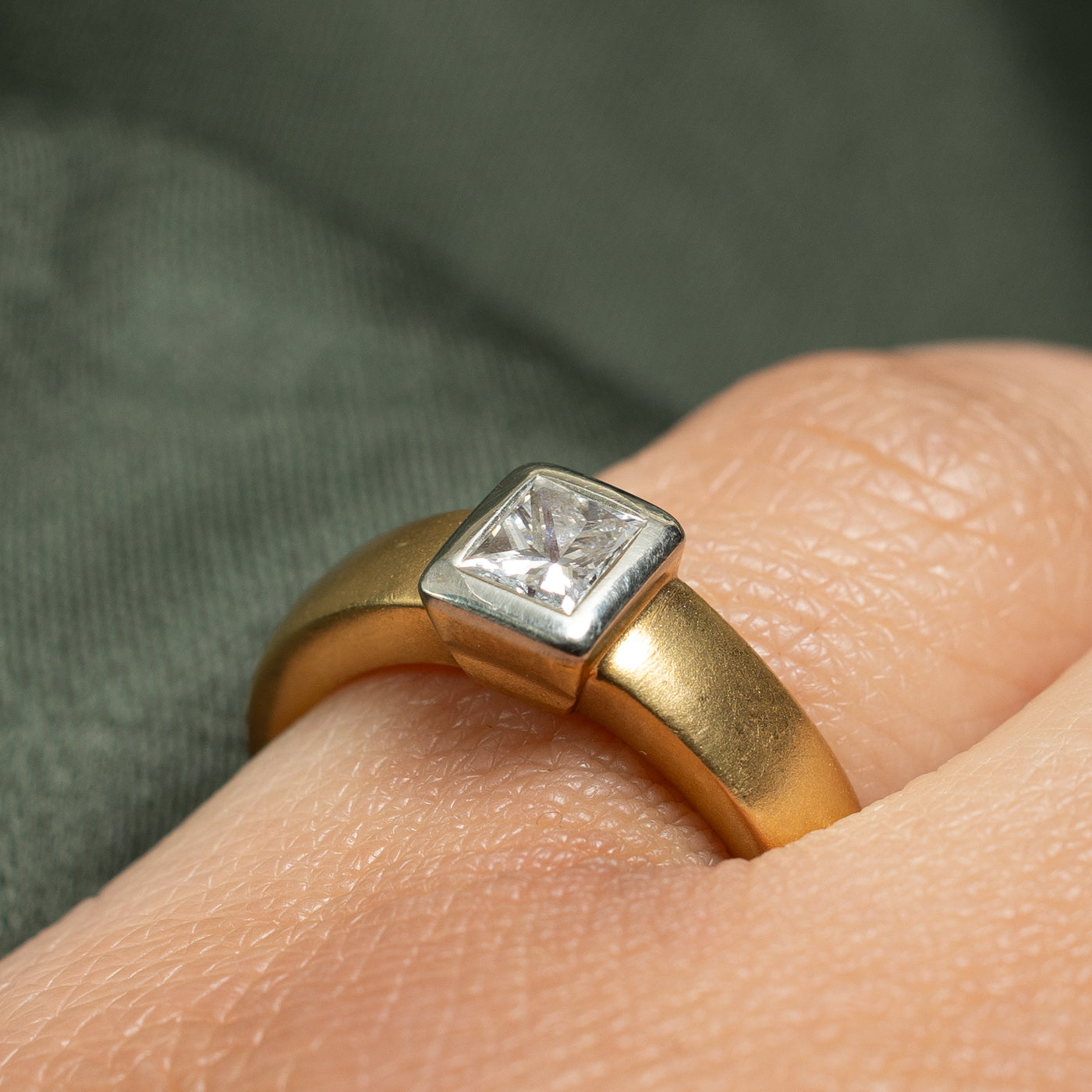 0.35ct Princess Cut Diamond Engagement Ring - Size 5.25 - Bezel Setting for Secure Sparkle | Perfect for Proposals, Anniversaries & Special Occasions
