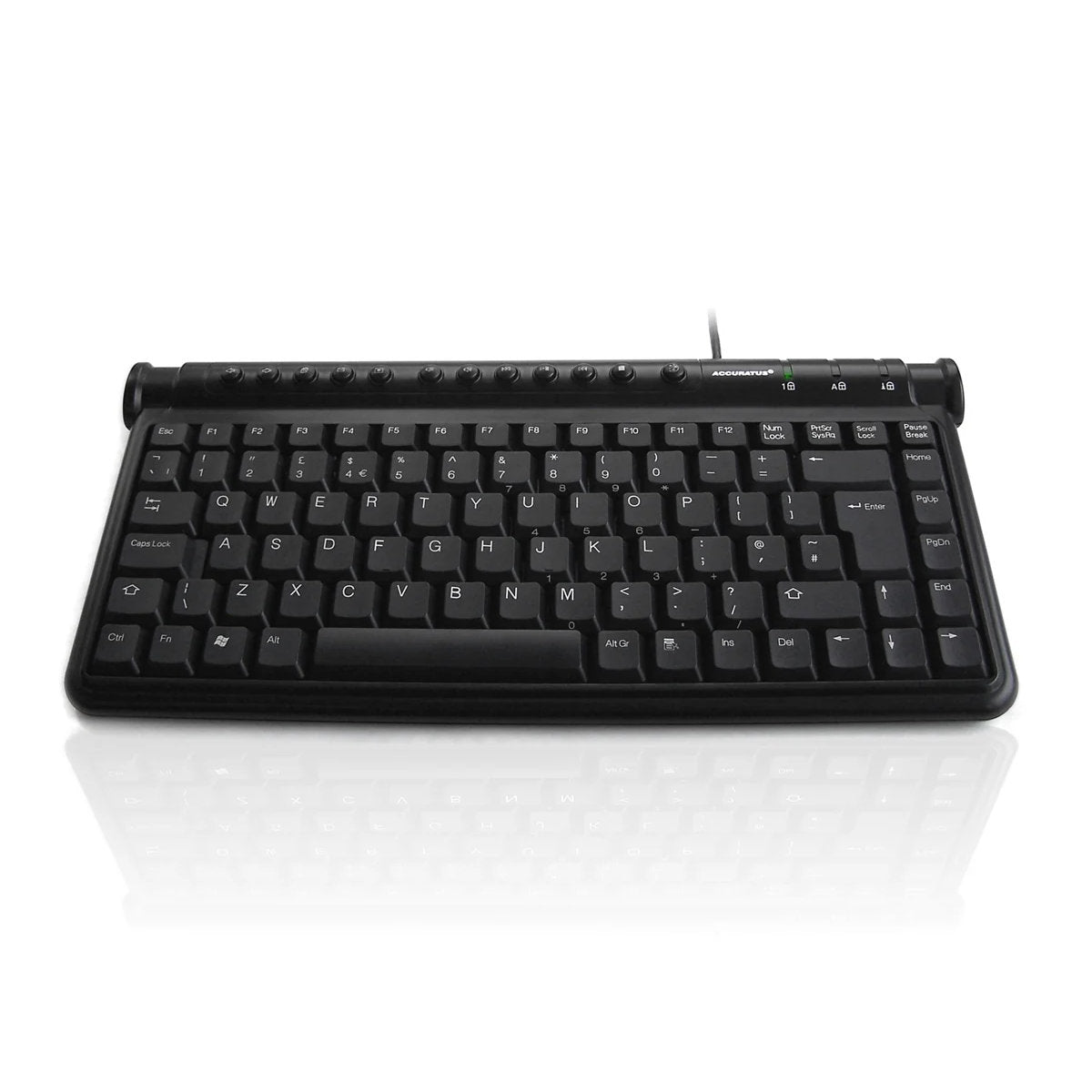 Accuratus Compact USB Keyboard with Built-in USB Hub - Perfect for Home Office, Gaming & Workspace Setup