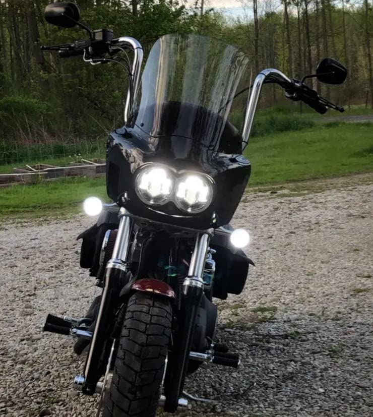 Eagle Lights 8900B-2SB Dual LED Headlight Kit for 2008-2017 Harley Davidson Fat Bob Motorcycles - Black | High Brightness & Easy Installation | Perfect for Night Riding & Enhanced Visibility