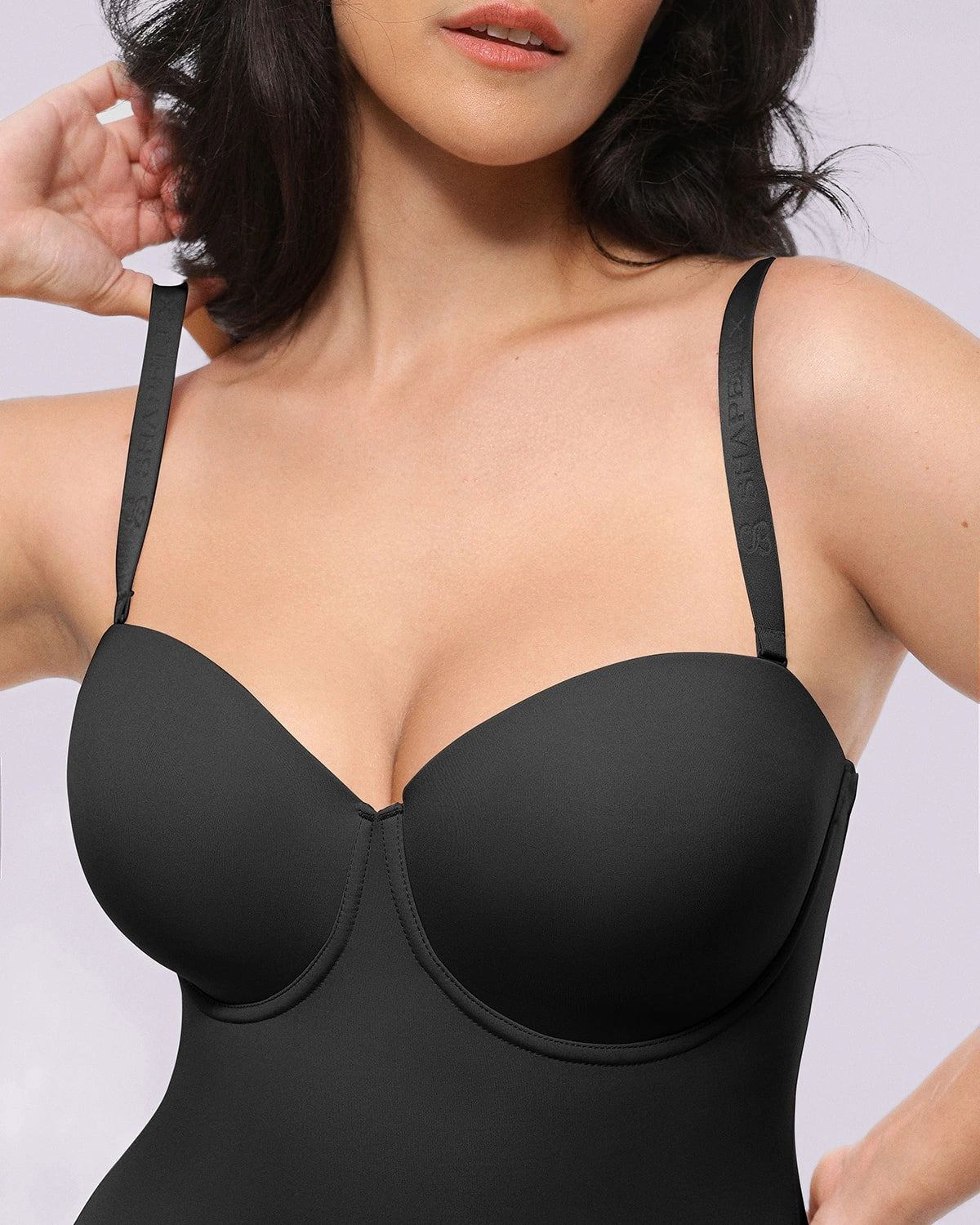 Bare Essentials™ AirSlim® Strapless Mid Thigh Bodysuit - Seamless Shapewear for Women - Perfect for Dresses, Weddings & Special Occasions