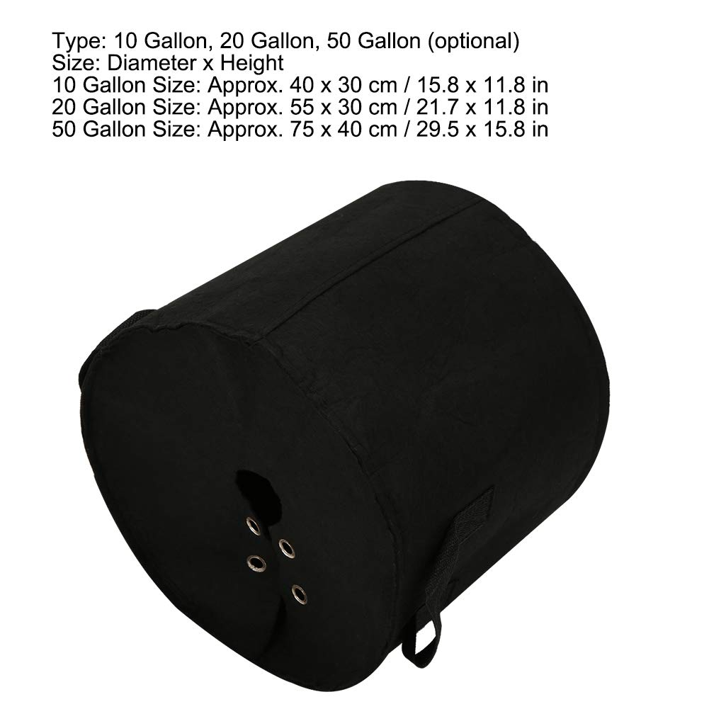 10 Gallon Black Vegetable Grow Bags with Handles - Potato Planting Bags for Outdoor Gardening, Balcony Decor & Plant Containers | Perfect for Tomatoes, Herbs & Root Vegetables
