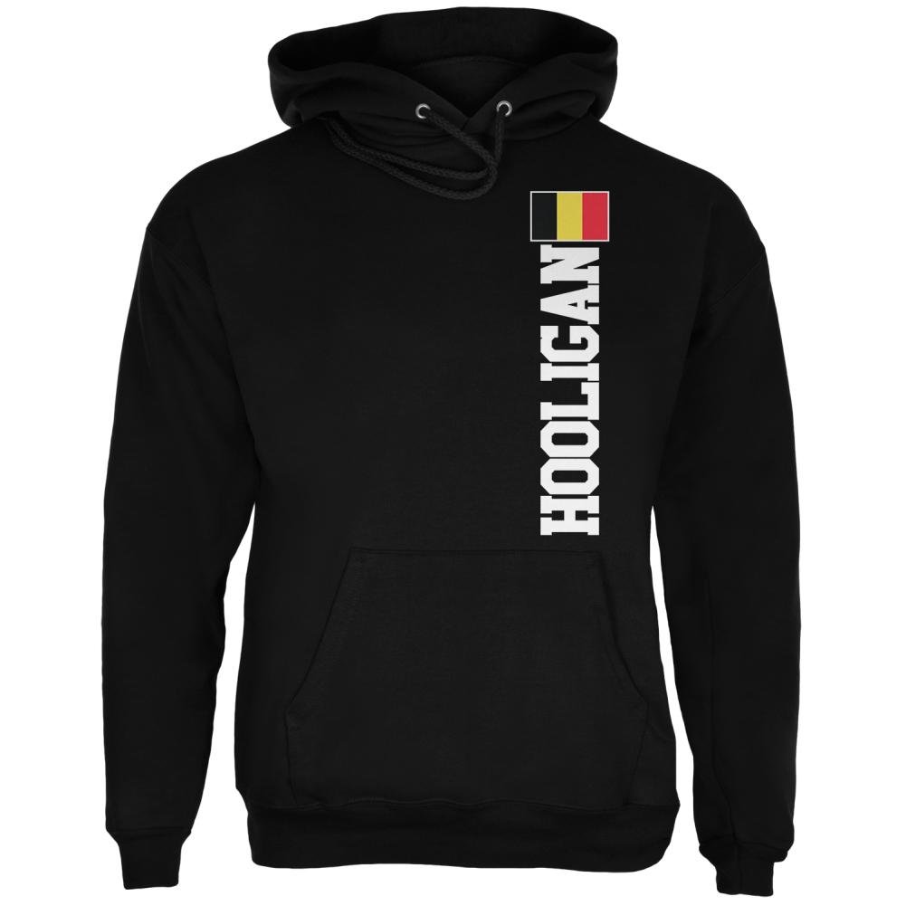 Hooligan Belgium Men's Hoodie - Black, Large | Soft Cotton Pullover for Casual Wear & Outdoor Activities