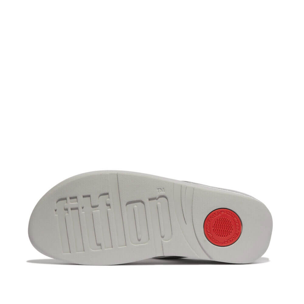 FitFlop Fino Bauble Bead Leather Sandals for Women - Silver | Comfortable & Stylish Flip Flops for Beach, Pool & Summer Outfits
