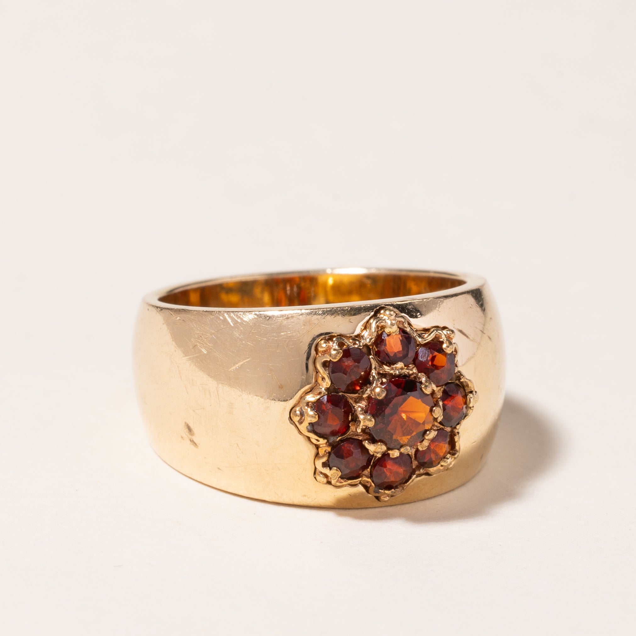 14K Yellow Gold Garnet Ring for Women - 1.02ctw Garnet Stone Band Size 8.75 - Elegant Stackable Ring for Anniversary, Valentine's Day Gift, or Everyday Wear