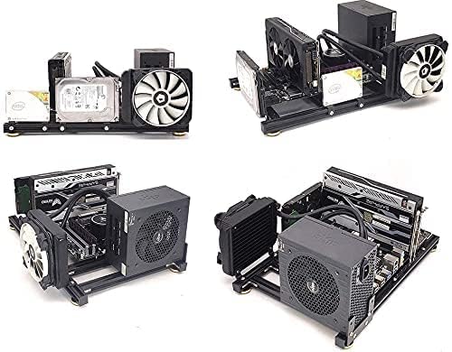 ATX PC Computer Case - Open Air Frame Overclocking Motherboard Test Bench with Aluminum Base | Lightweight & Easy Disassembly | Perfect for PC Builders, Gamers & Hardware Testing