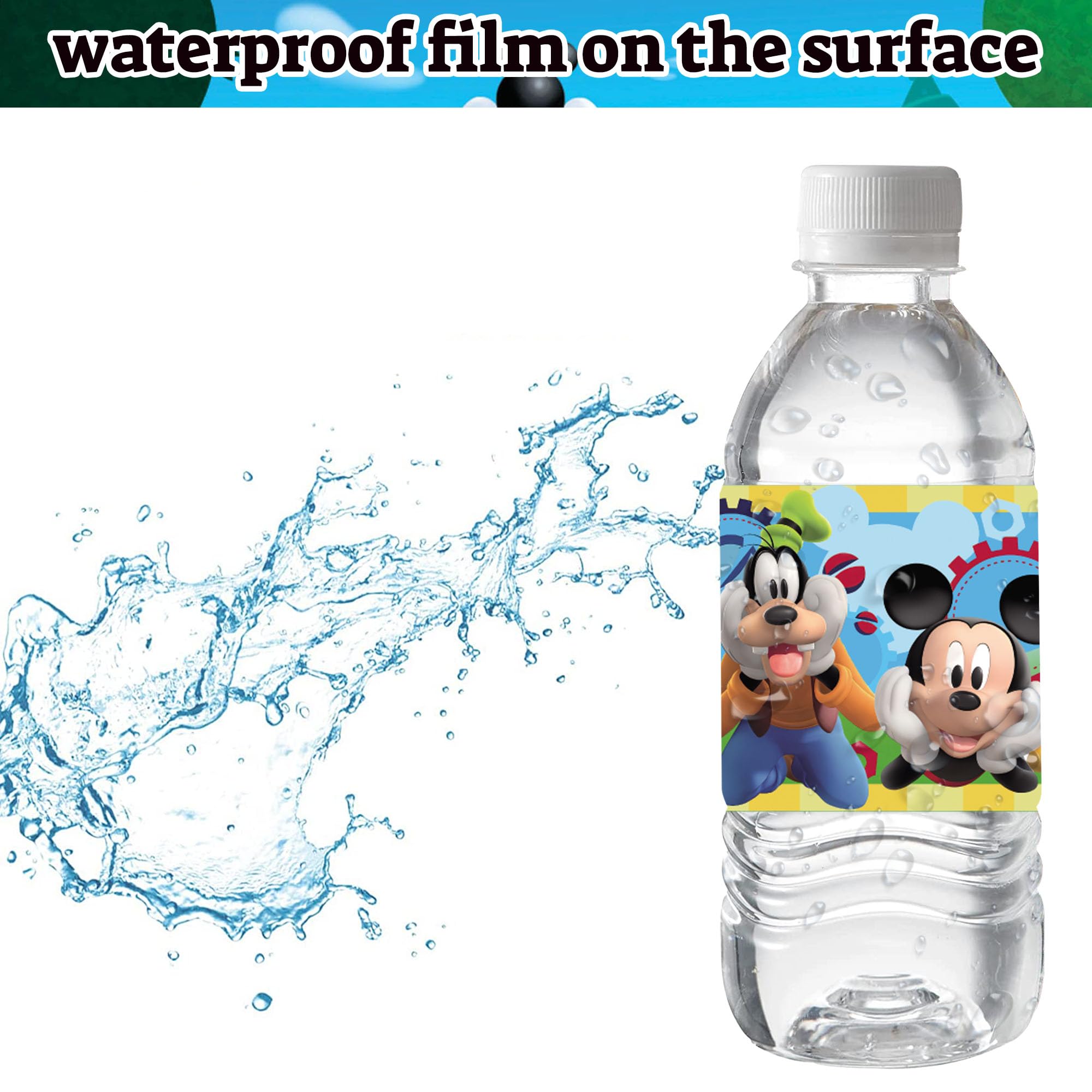 48Pcs Mouse-Themed Water Bottle Labels - Cute 1st 2nd 3rd Birthday Party Decorations for Boys, Baby Shower Supplies & Party Favors - Perfect for Mickey Mouse Themed Birthdays, Baby Showers and Kids' Celebrations