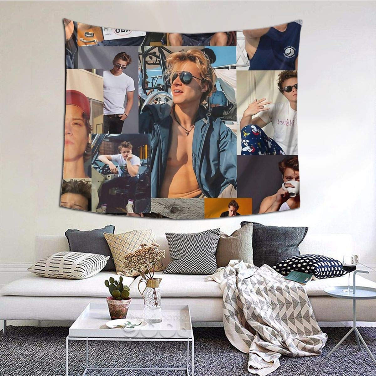 Eppedtul JJ Collage Outer Banks Wall Tapestry - Nature Art Home Decor for Living Room, Bedroom & Dorm - 60x51 Inch Boho Wall Hanging - Perfect for Beach House, College Dorm or Cozy Bedroom Decor
