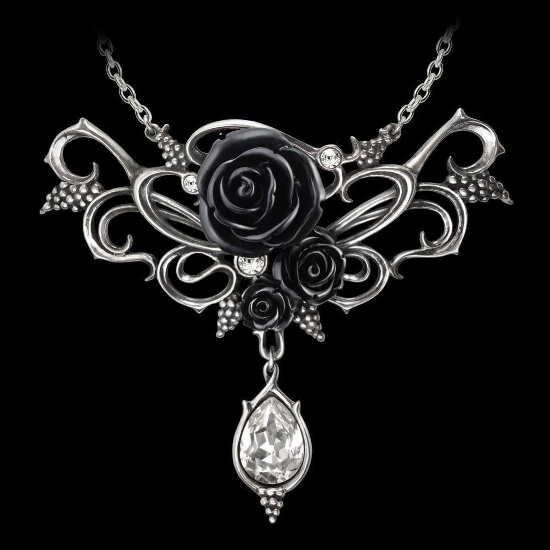 Alchemy of England P700 BACCHANAL ROSE Silver Necklace - Elegant Floral Jewelry for Women, Perfect for Weddings, Parties & Special Occasions