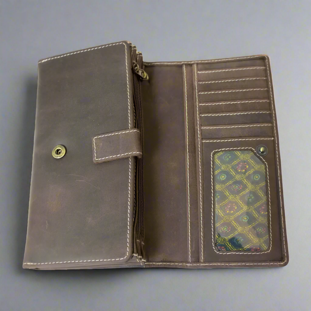 BOL Women's RFID Blocking Trifold Wallet - Slim Leather Wallet with Multiple Card Slots & ID Window - Perfect for Travel, Shopping, and Everyday Use