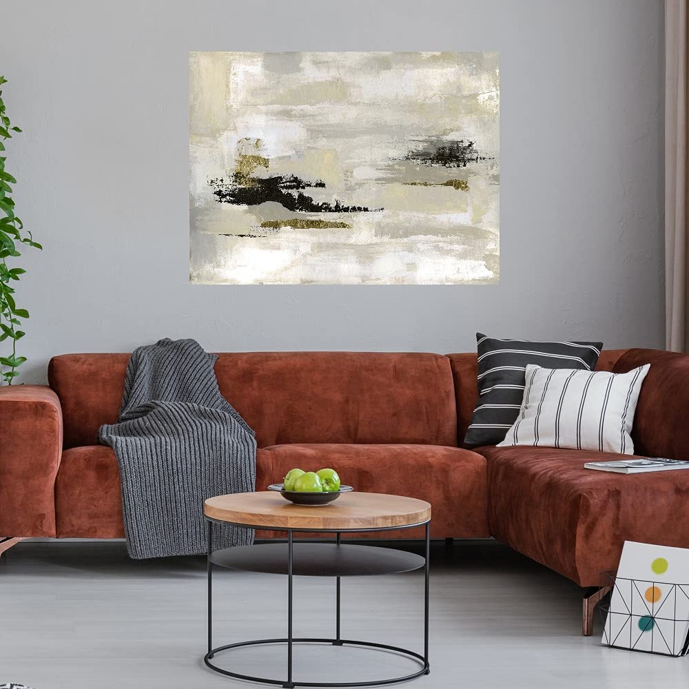 Summer Saffron Fine Art Canvas Wall Decor by Artist Janet Tava - Modern Abstract Painting for Living Room, Bedroom, Office & More - Ready to Hang 46x35 Inches - Perfect for Home Decor, Housewarming Gifts & Interior Design