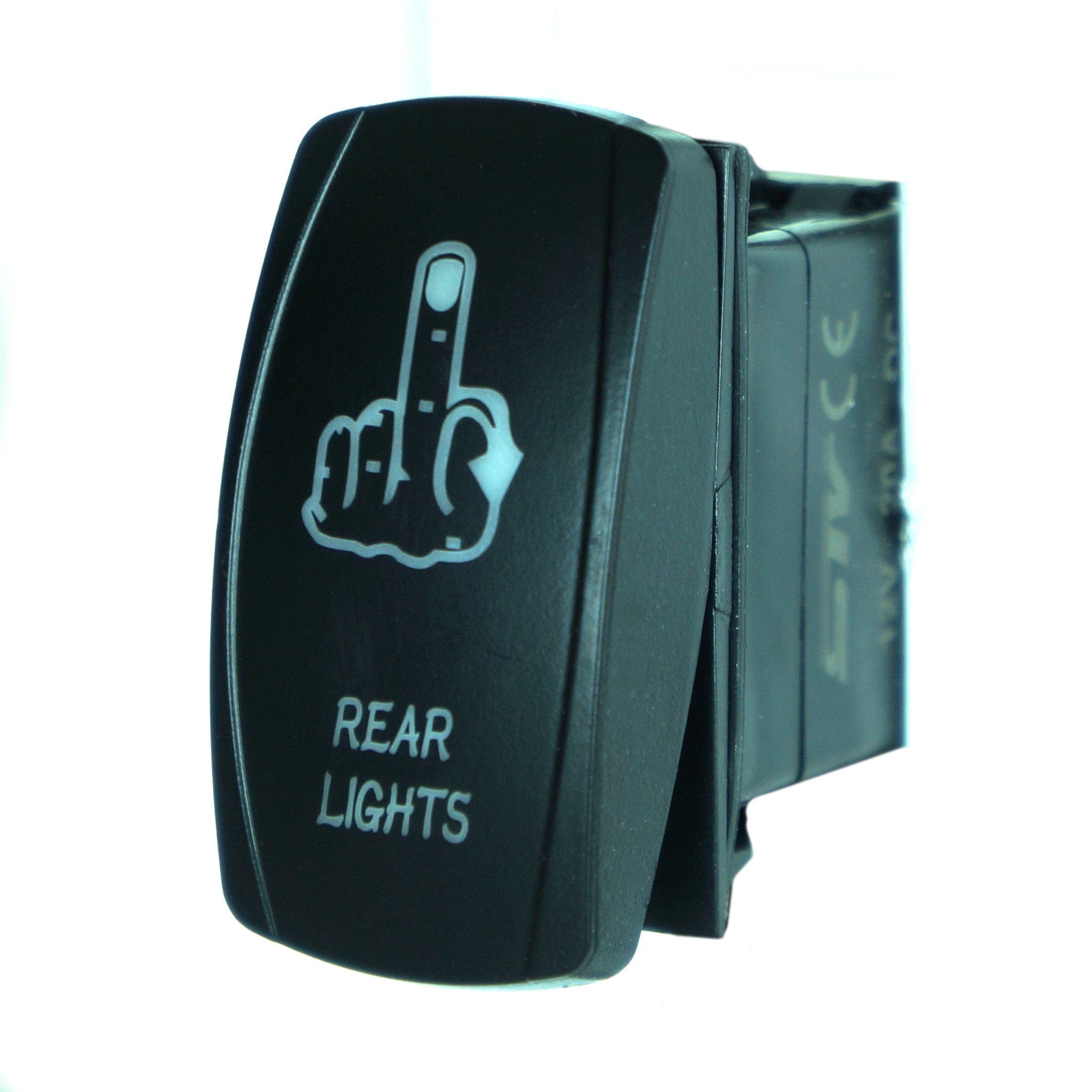STVMotorsports Orange LED Rocker Switch with Laser Backlit - 20A 12V On/Off Waterproof Toggle for Boat, Truck & Off-Road Vehicle Lighting Control