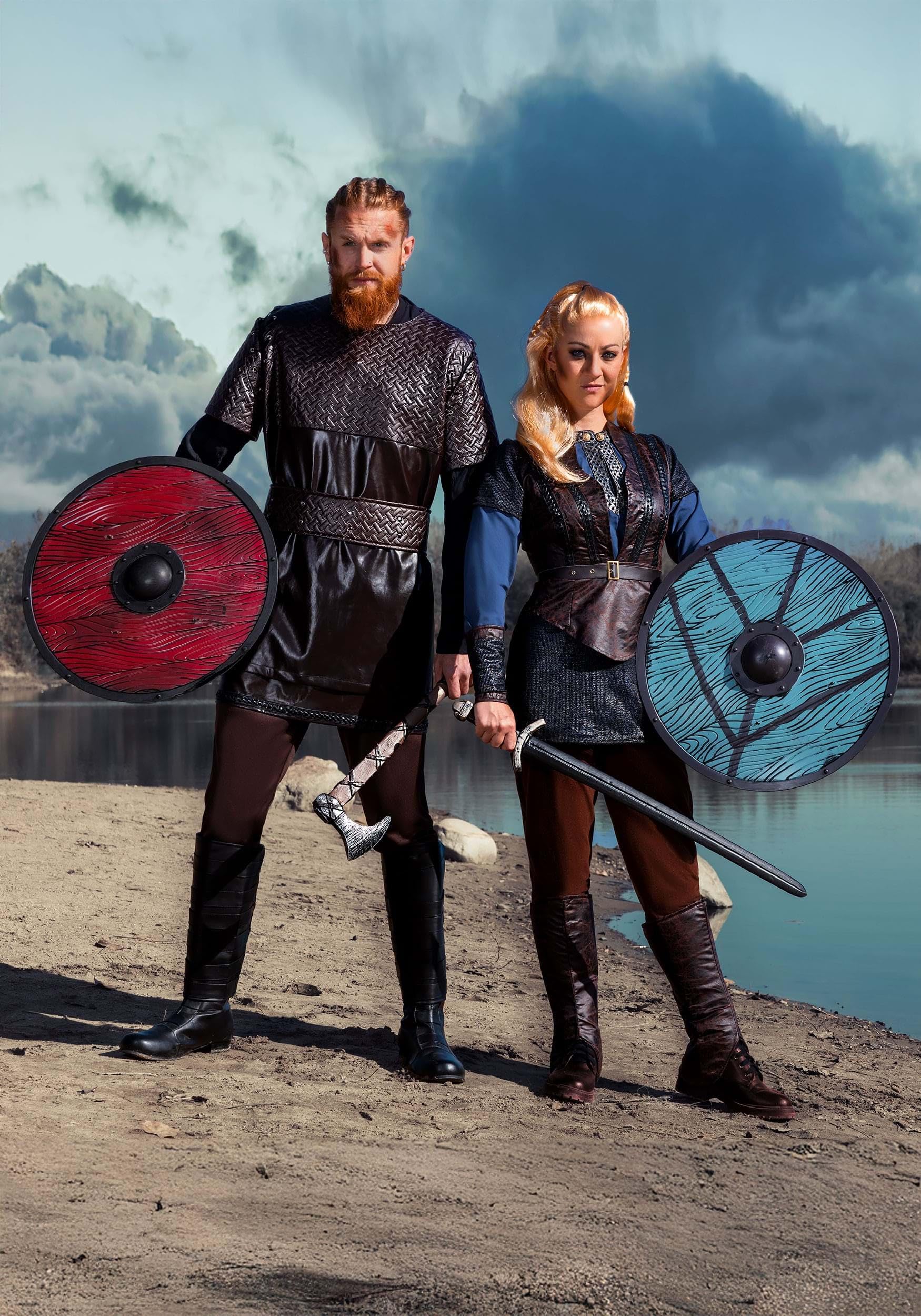 Vikings Ragnar Lothbrok Red Toy Shield - Kids Role Play Weapon for Halloween Costume & Medieval Party - Perfect for Viking Themed Birthday & Cosplay Events