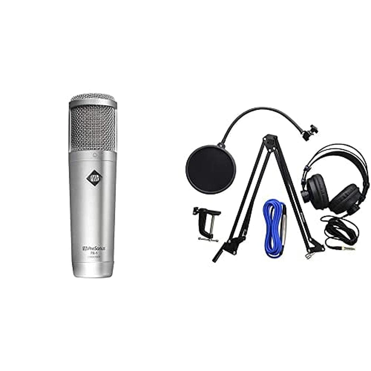 PreSonus PX-1 Professional Large Diaphragm Condenser Microphone Kit with Boom Arm, Pop Filter, HD7 Studio Headphones & XLR Cable - Perfect for Podcasting, Voice Overs, Home Recording & Music Production