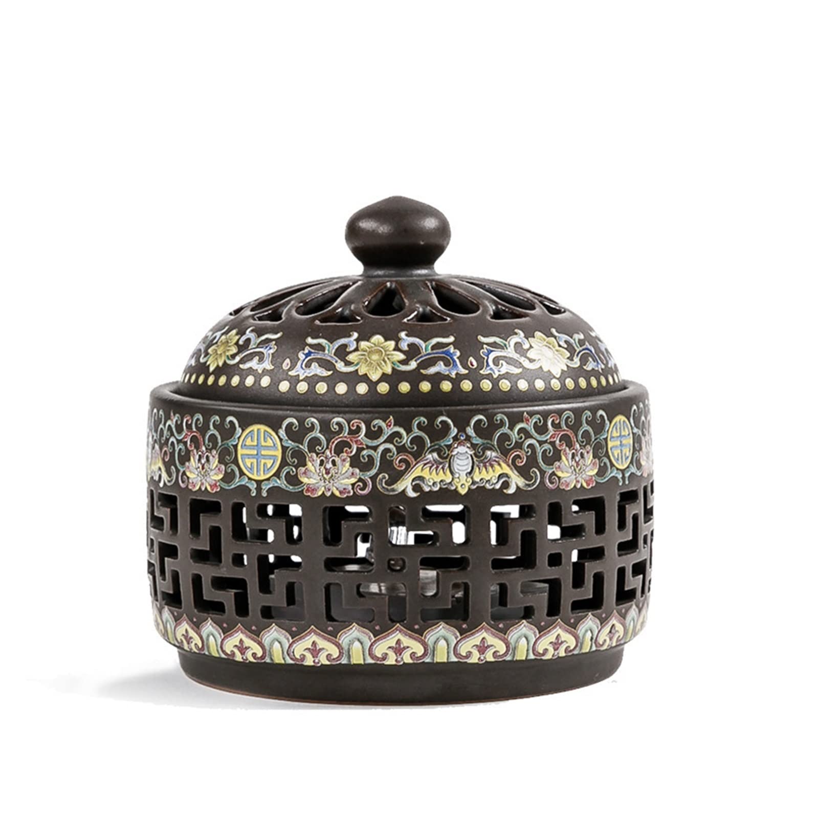 TOMYEUS Ceramic LED Incense Burner - Elegant Chinese Classical Home Decor, Yoga Room & Tea Ceremony Accessory | Aromatherapy Diffuser for Meditation, Relaxation & Spiritual Spaces