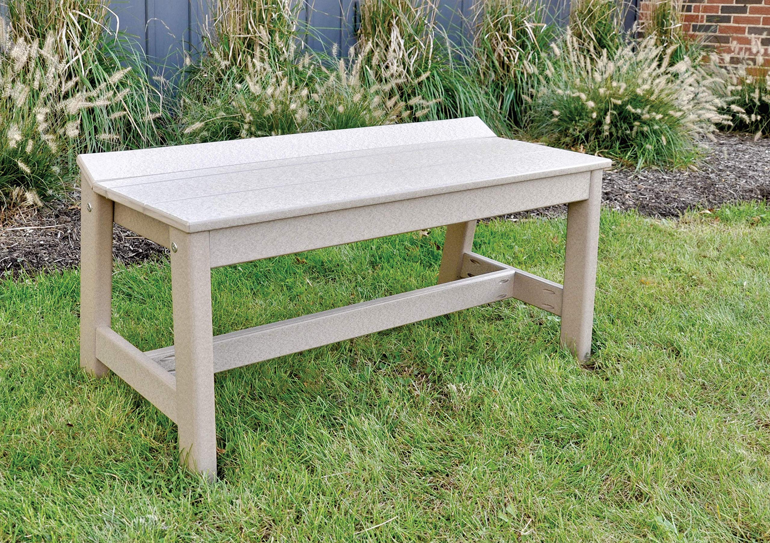LuxCraft Café Poly Outdoor Dining Bench - 41 Inch Weather-Resistant Patio Furniture for Garden, Deck, or Backyard - Chestnut Brown - Perfect for Outdoor Dining, Lounging, and Entertaining