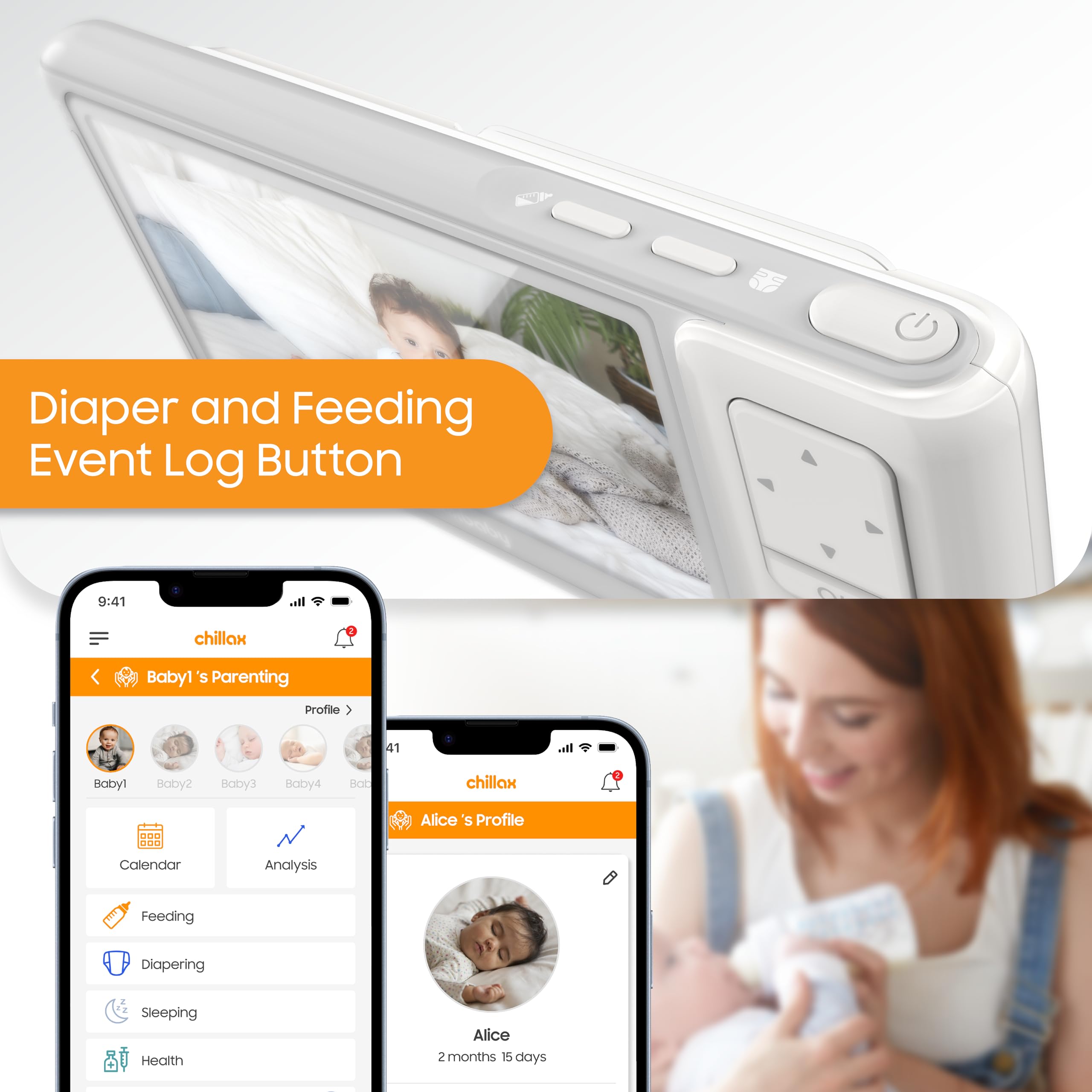 CHILLAX Giraffe Pro Max Baby Monitor with 1080p HD Camera & 5