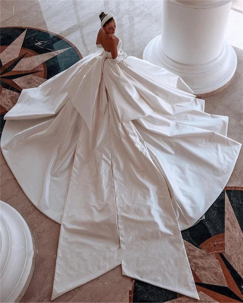 Elegant Dubai Arabic Off Shoulder Princess Wedding Dress for Women - Perfect for Bridal Ceremonies, Evening Galas & Luxury Events