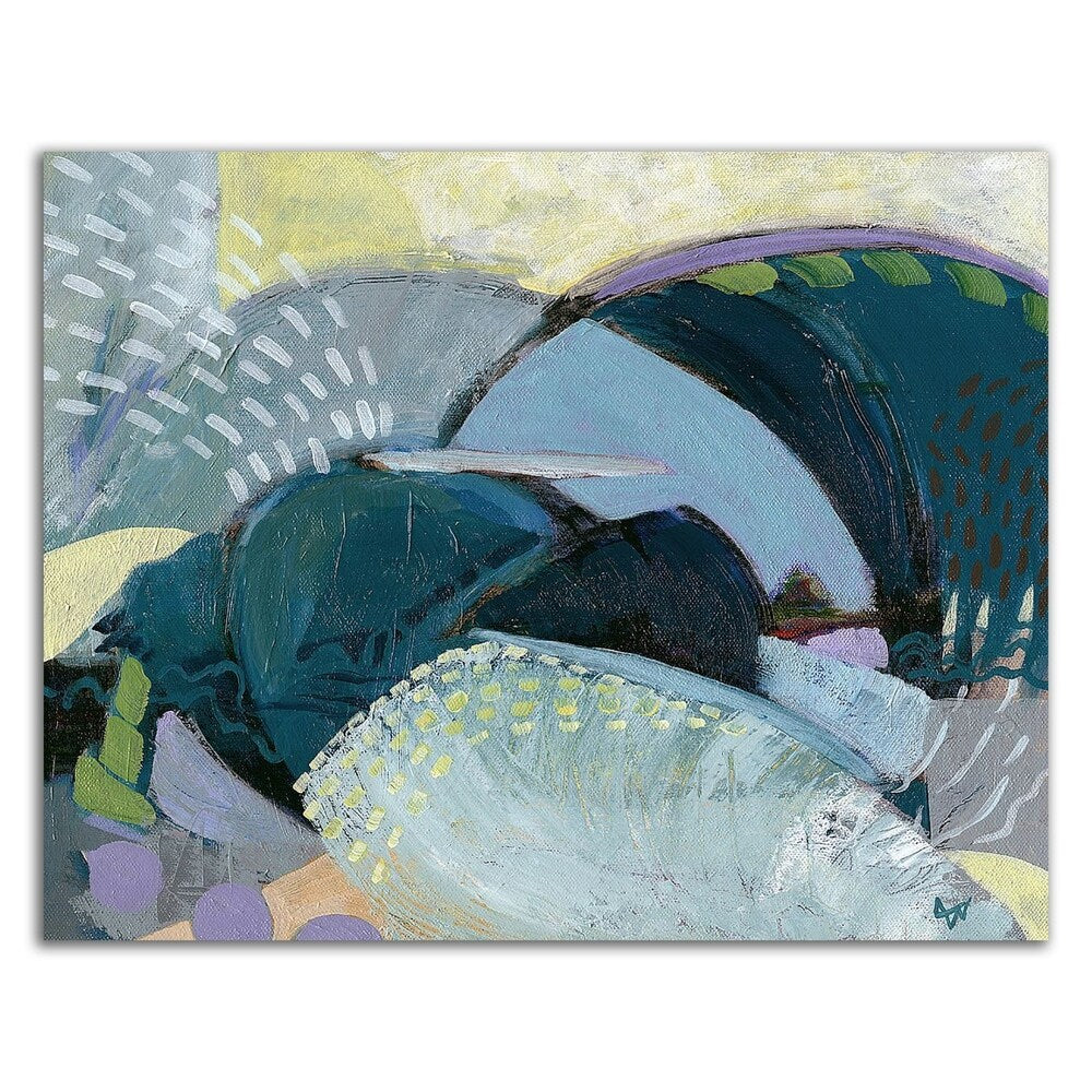 Bless The Ships at Sea by Ann Thompson Nemcosky - Premium Canvas Wall Art Print - Ready to Hang - Coastal Nautical Decor for Living Room, Bedroom or Office