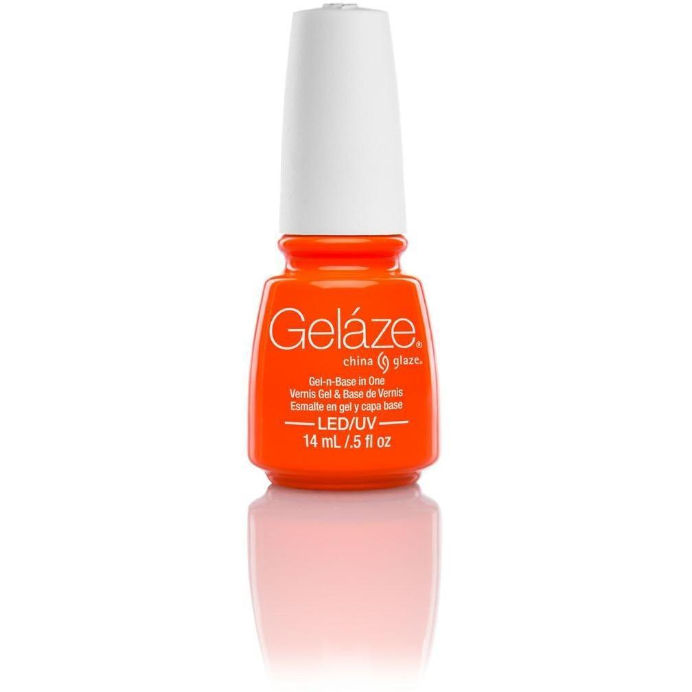 China Glaze Gelaze Nail Polish - Orange Knockout #81820 (0.5 oz) - Long Lasting Gel-Like Shine for Manicures & Pedicures
