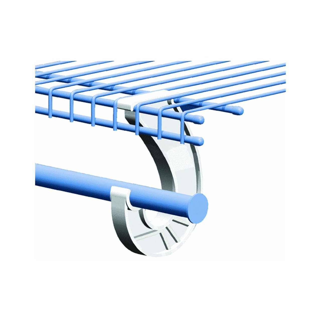 2-Pack SuperSlide White Closet Rod Support Bracket - Heavy Duty Closet Organizer for Hanging Clothes, Coats & Accessories - Perfect for Bedroom, Walk-in Closet & Storage Organization