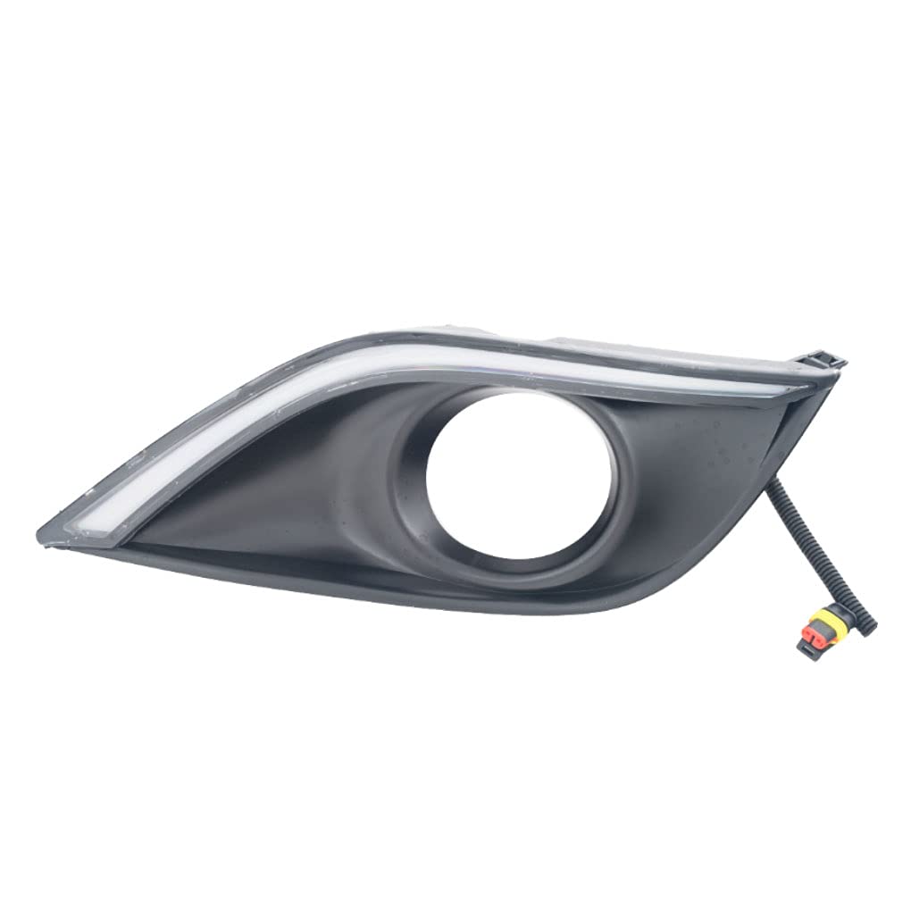 2015-2017 Nissan Versa LED Fog Light Assembly Kit - Left & Right Side with Bezel, Switch & Wiring Harness | Durable Replacement for Improved Night Driving Visibility