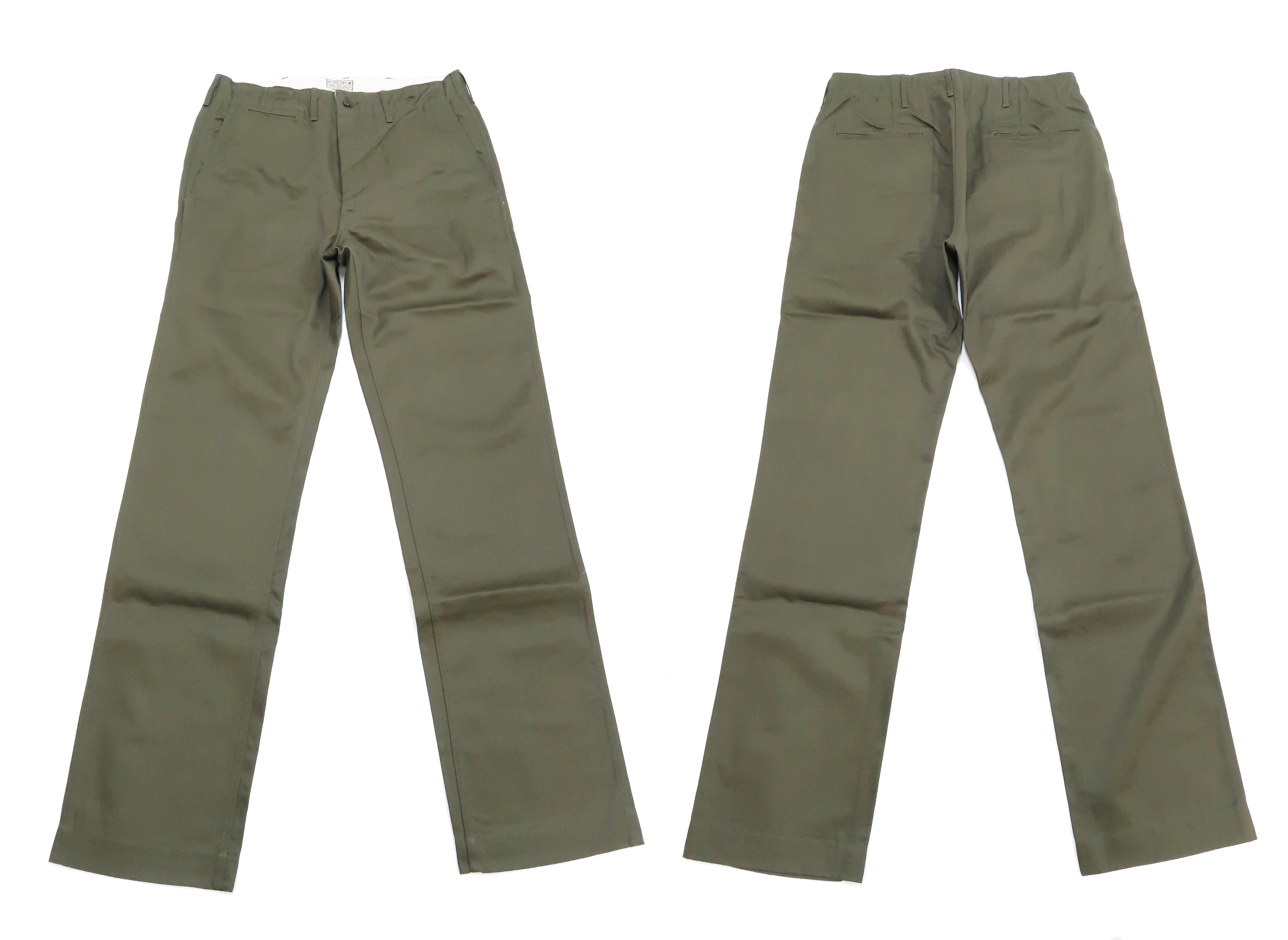 Buzz Rickson Men's US Army Slim Fit Zip Fly Chino Pants BR40025A-03 in Olive Green - Perfect for Military Enthusiasts & Casual Wear