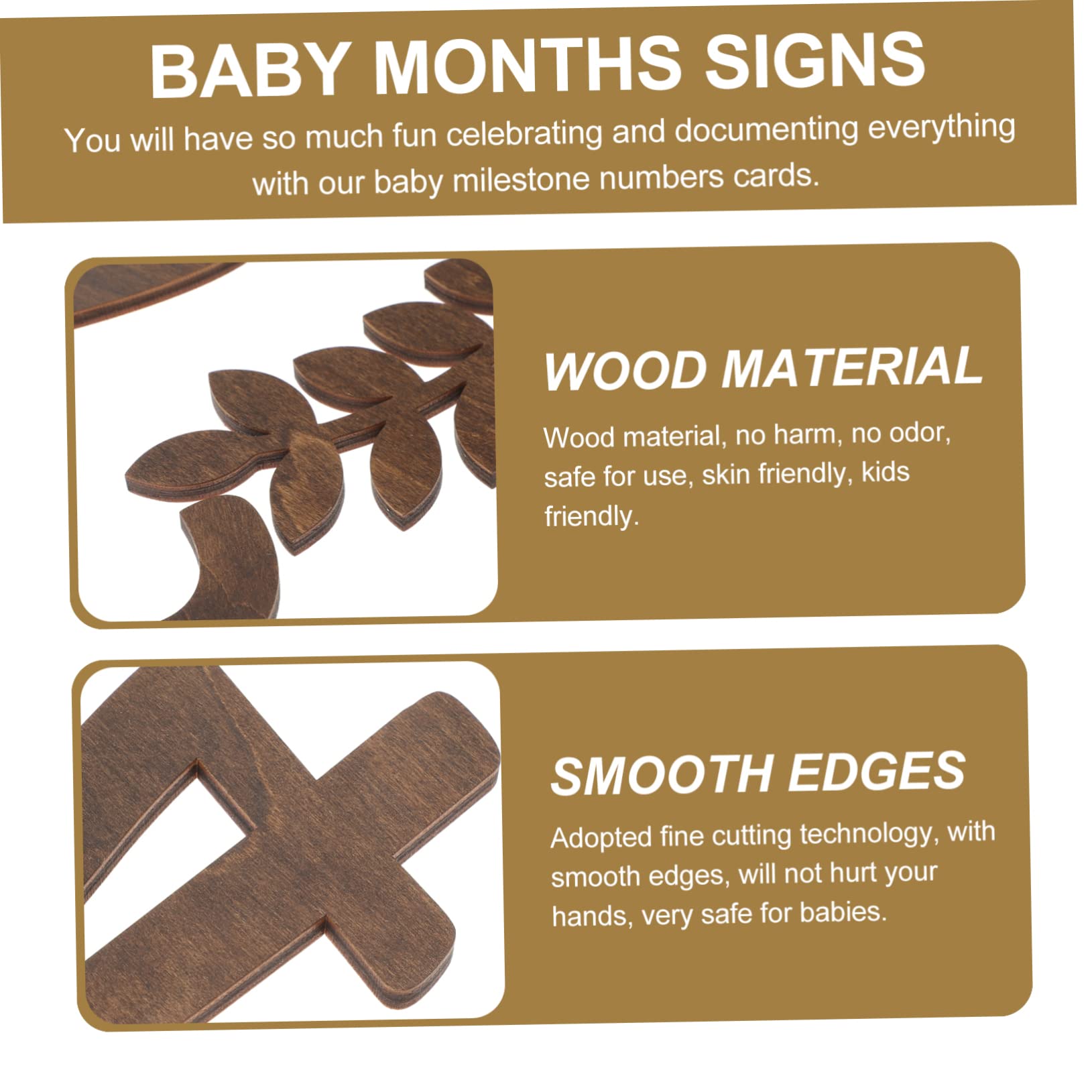 HEMOTON 2 Sets Personalized Baby Milestone Cards - Newborn Photo Props with Love & Wonderful Milestone Number Signs for Baby's First Year - Perfect for Monthly Photos, Birthday Parties & Nursery Decor
